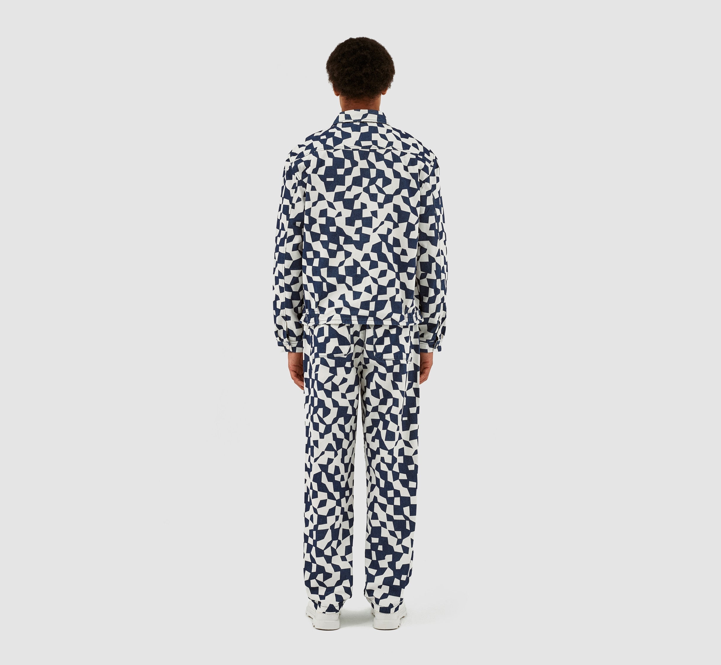 Veste abstraite Jackson - Marine/Blanc