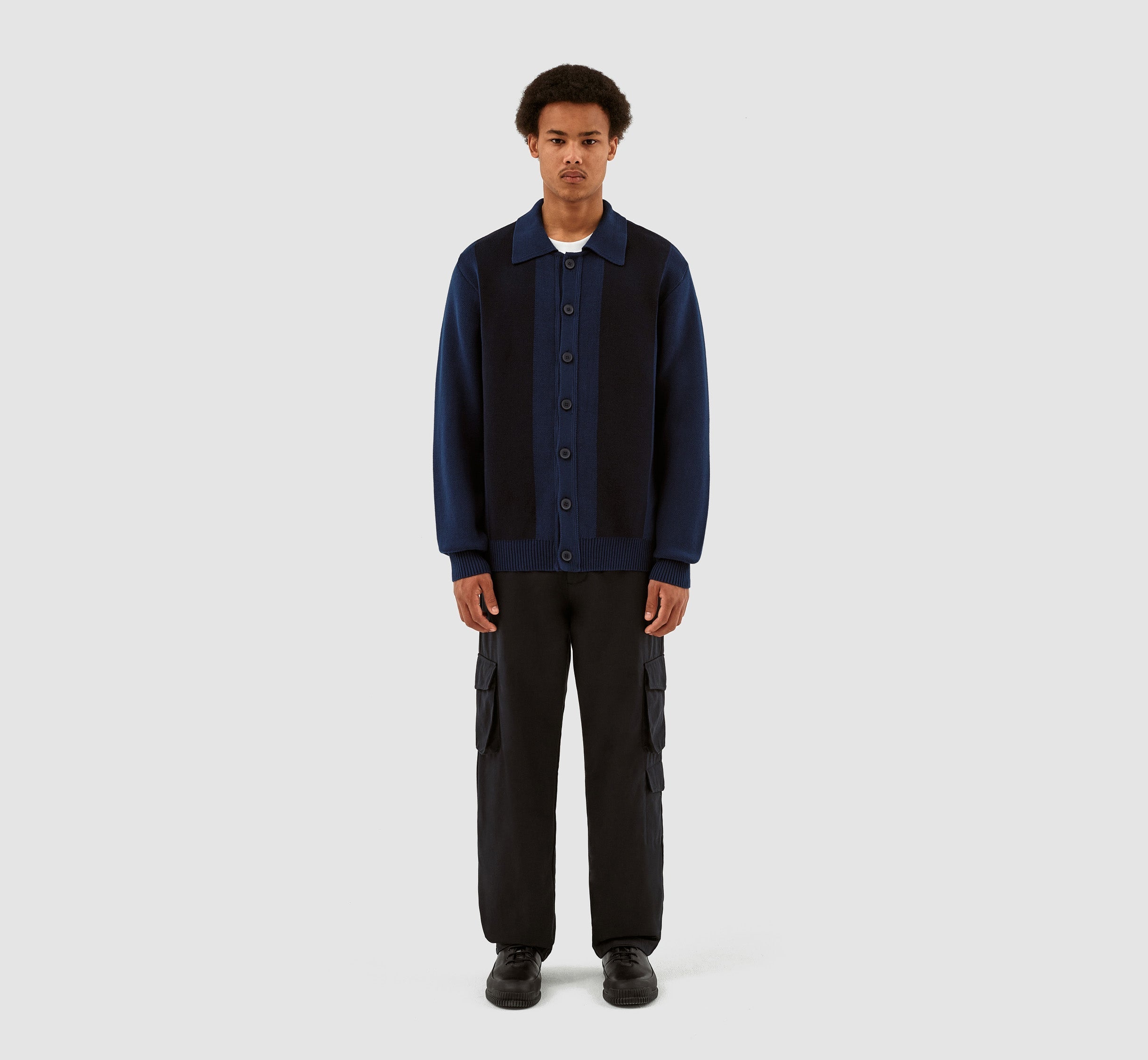 Cardigan à rayures Keler - Marine/Noir