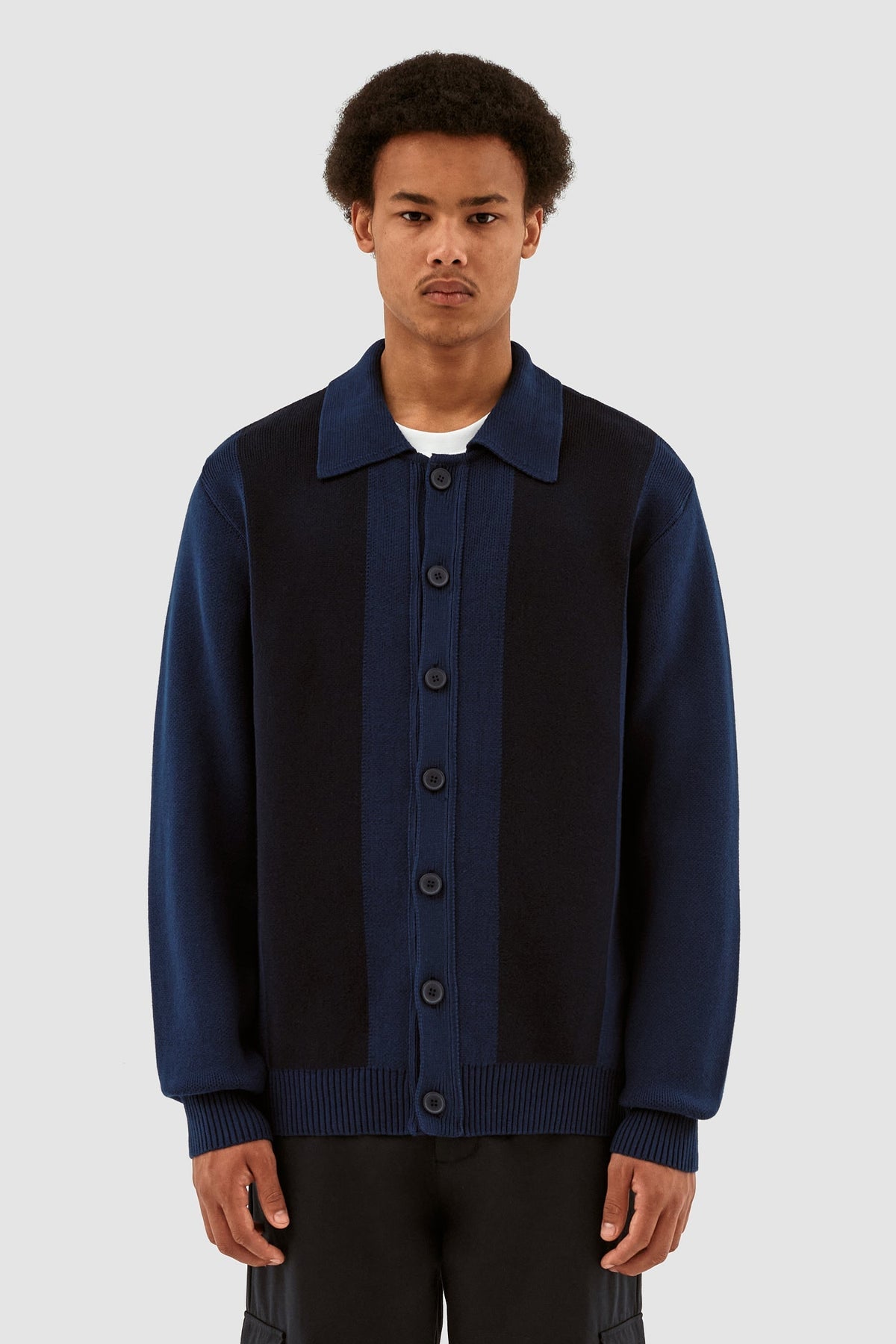 Cardigan à rayures Keler - Marine/Noir