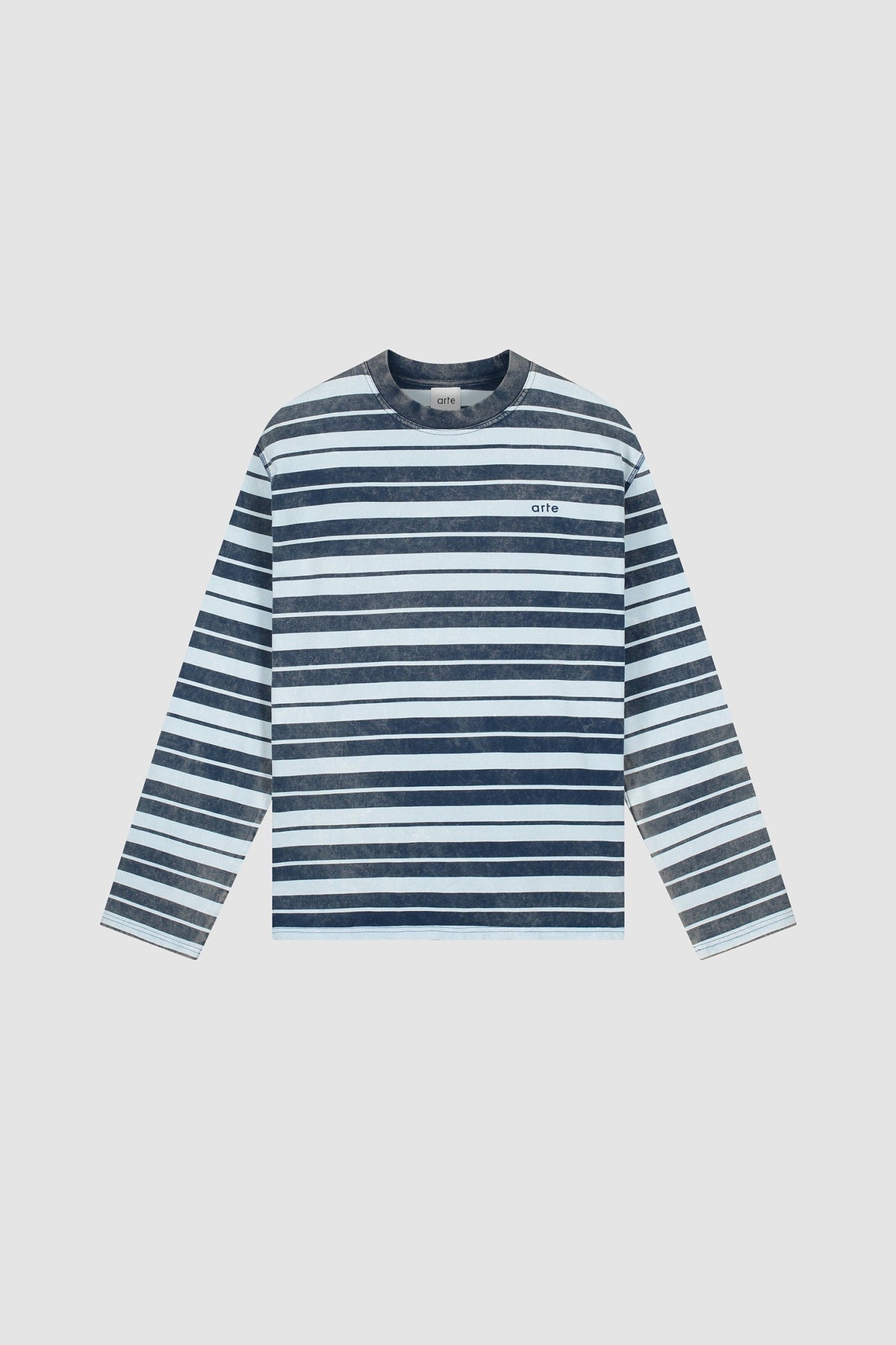 T-shirt à manches longues rayé Sunfade - Bleu marine/Bleu clair