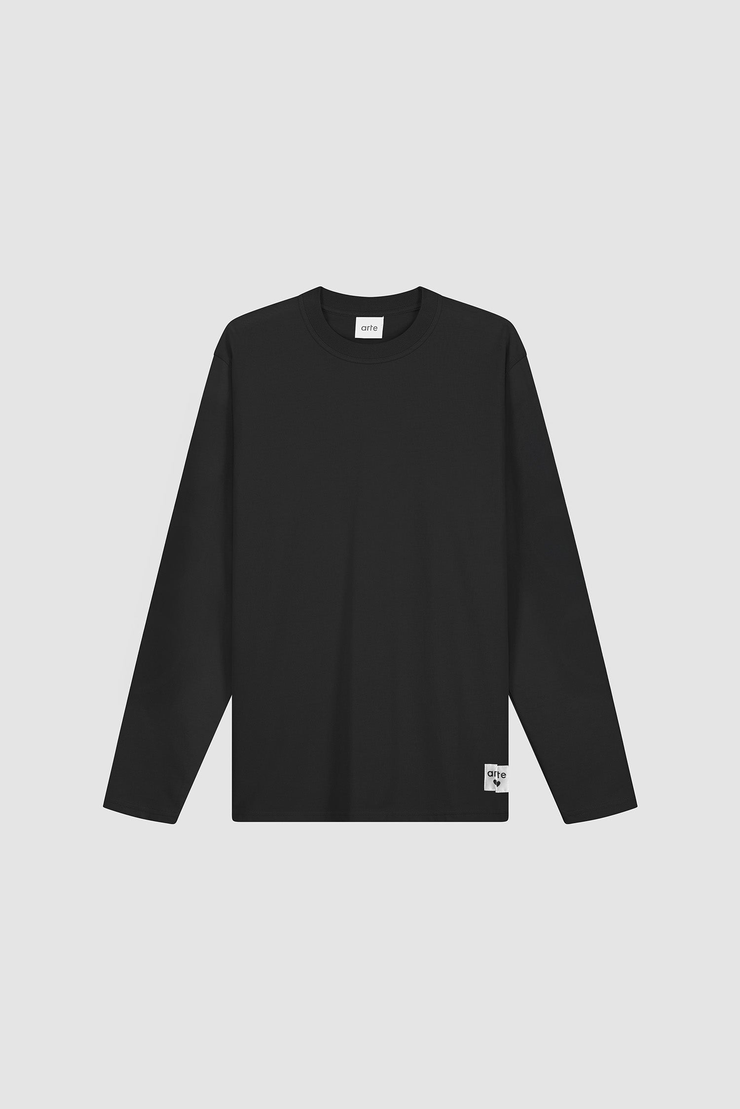 T-shirt à manches longues avec étiquette réversible - Noir