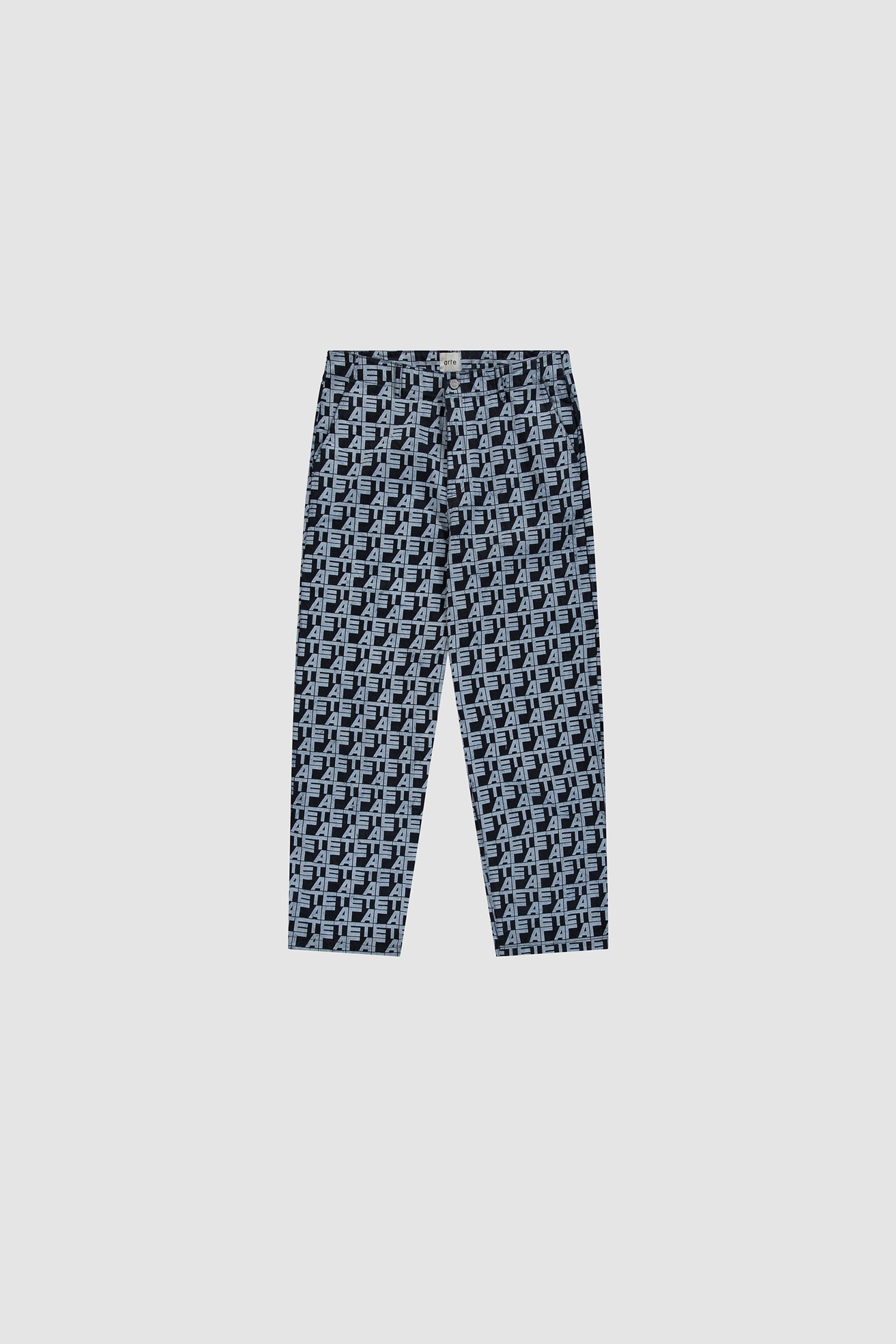 Pantalon à carreaux sur toute la surface - Denim