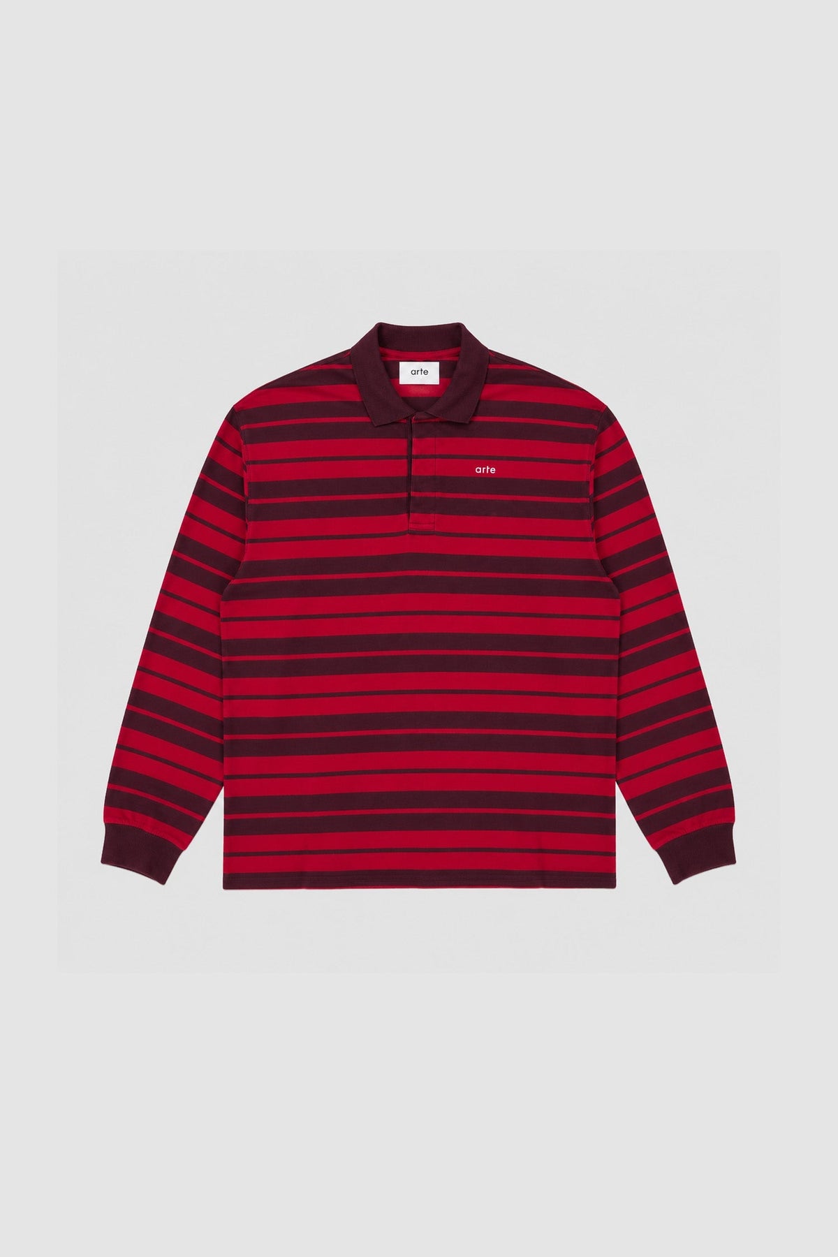 Polo rayé - Rouge/Bordeaux
