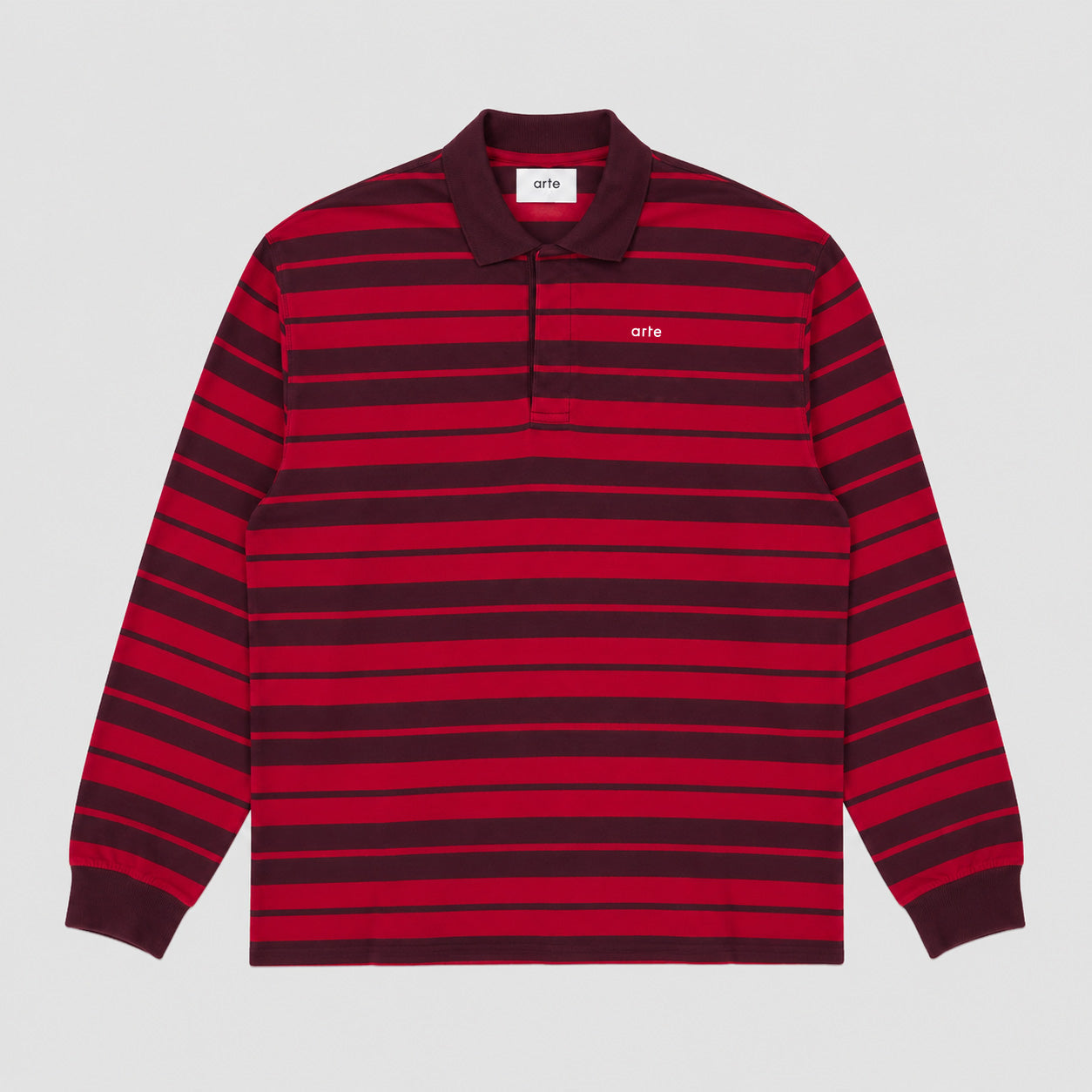 Polo rayé - Rouge/Bordeaux