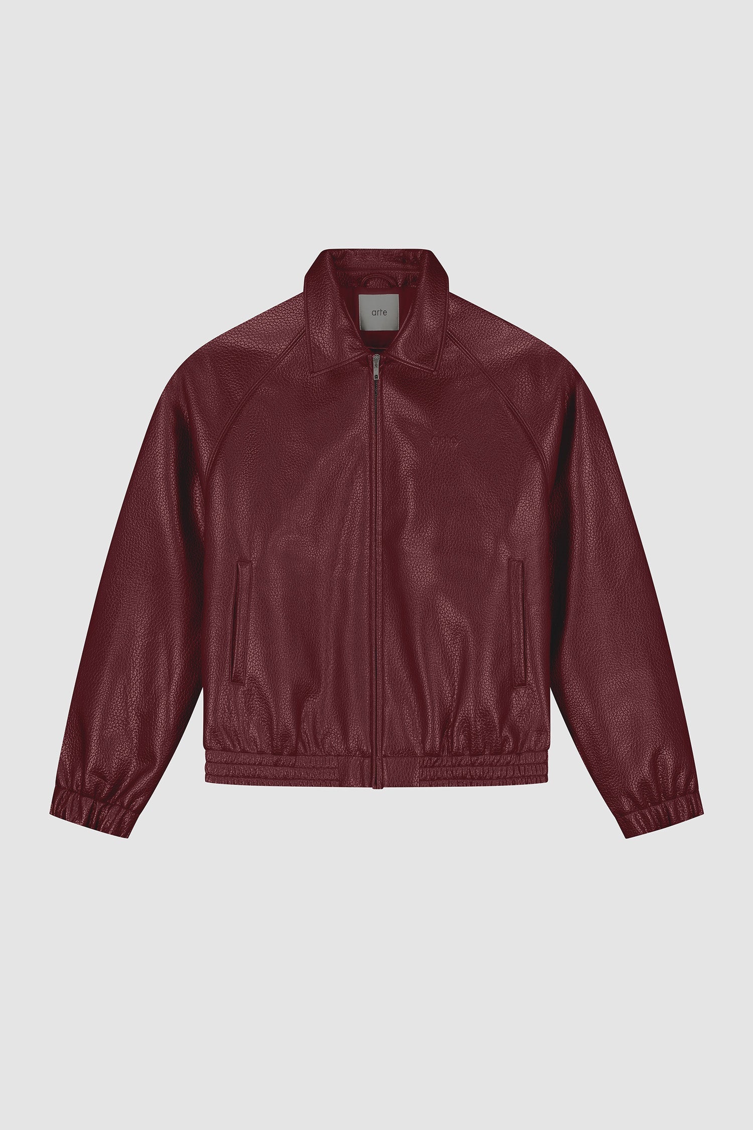 Veste en cuir basique - Bordeaux