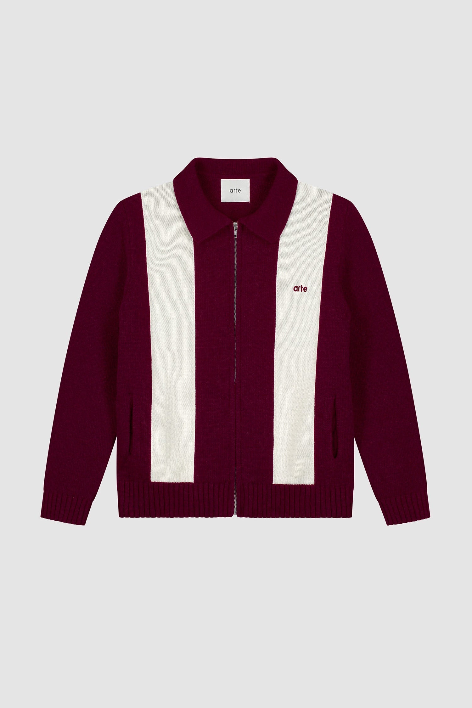 Cardigan - Bordeaux/Crème