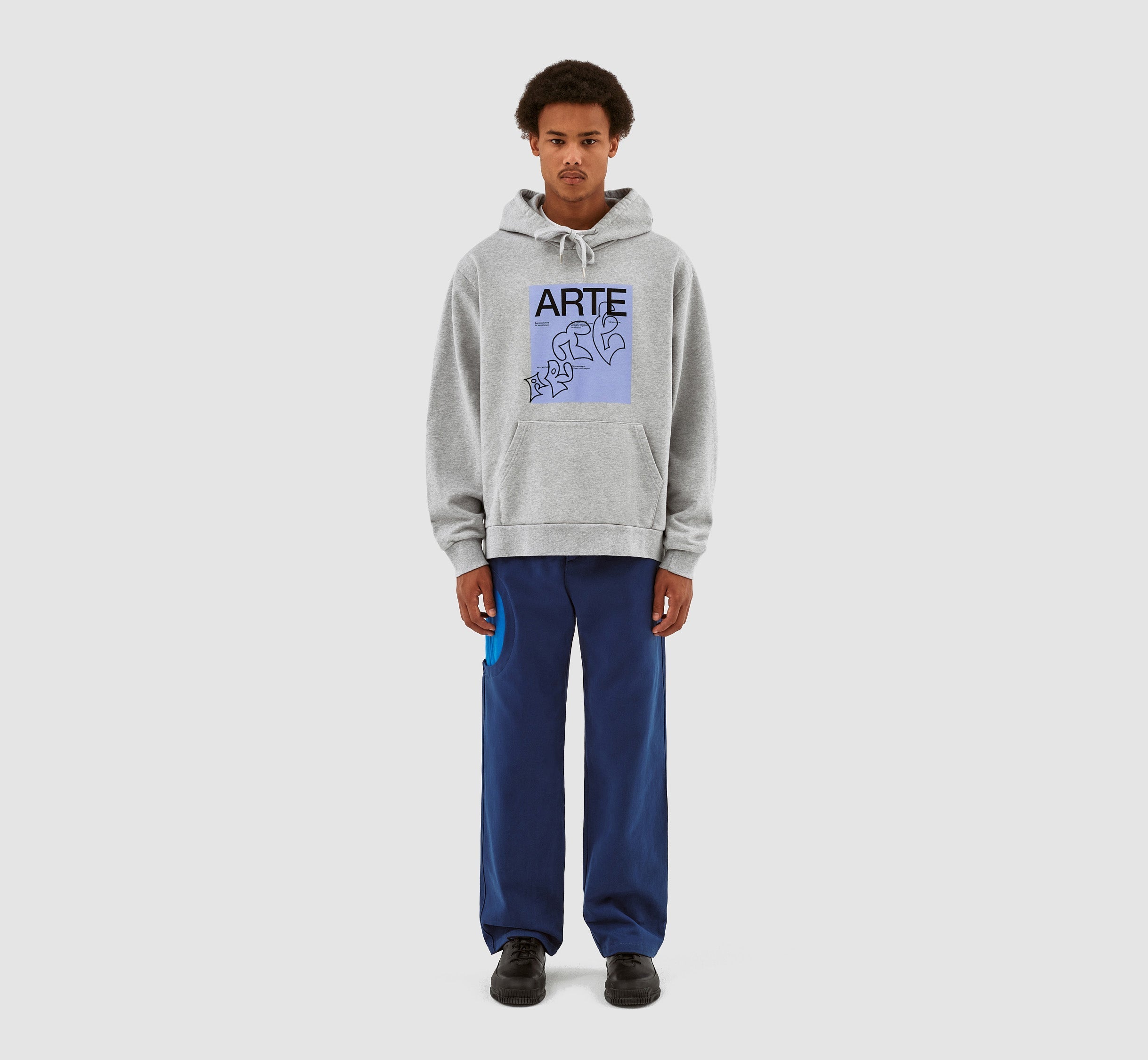Sweat à capuche Harris Blue Front - Gris