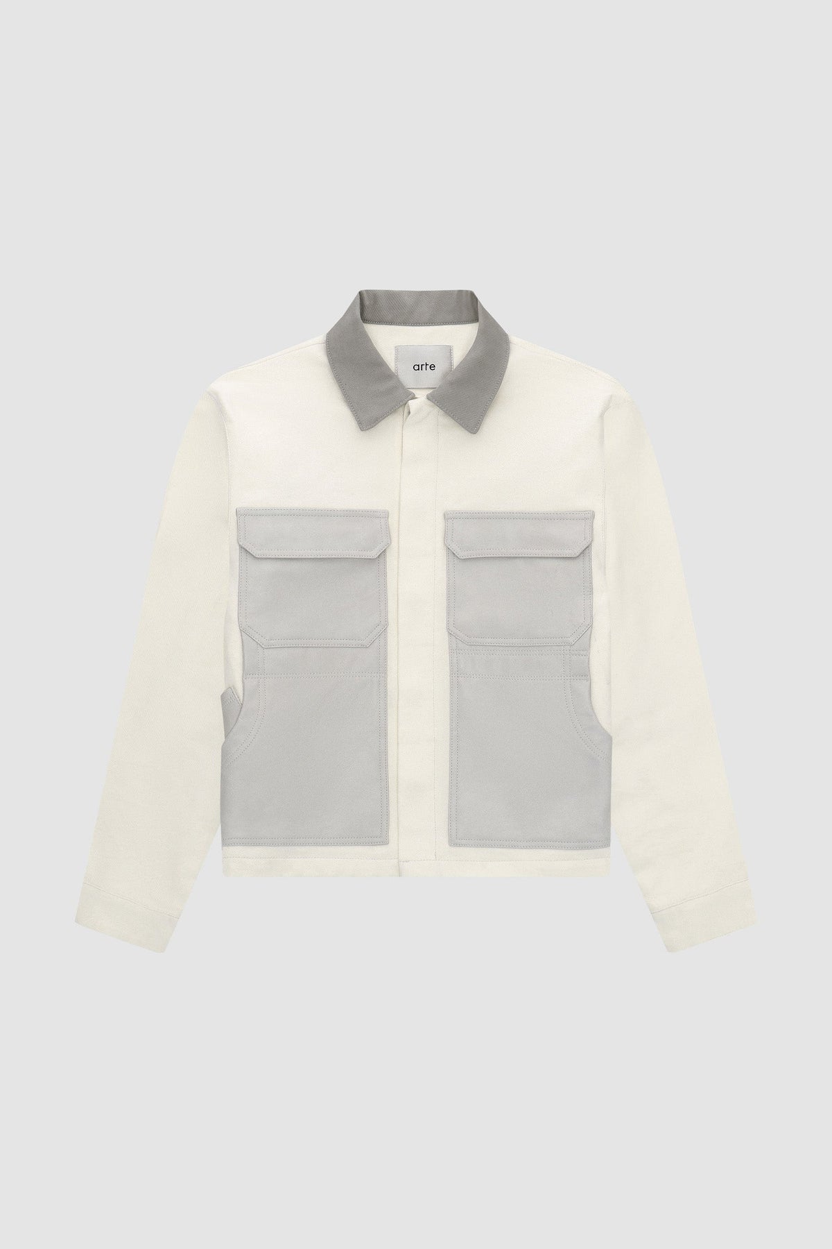 John Contrast Jacket - Crème/Gris