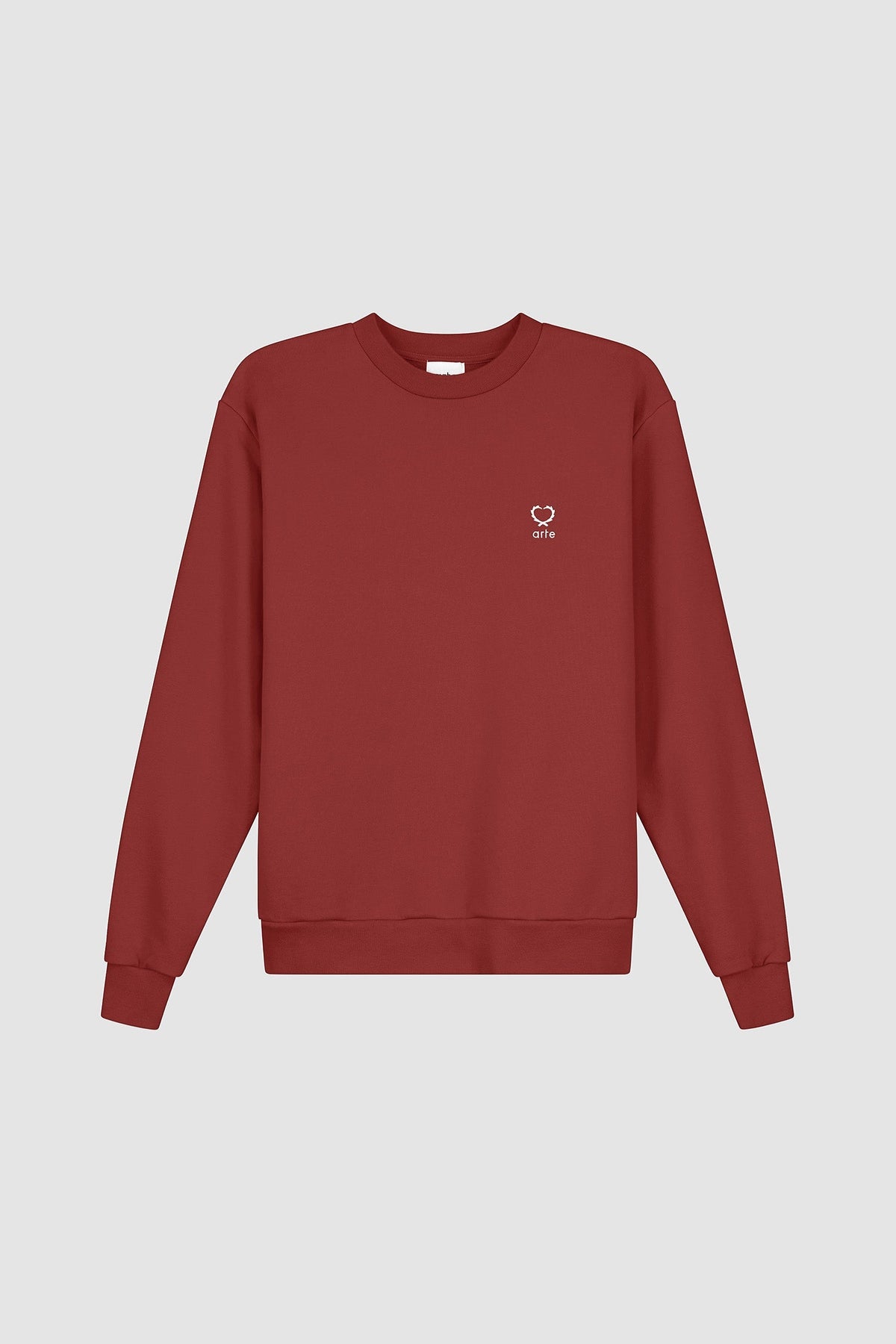Carlos Small Heart Crewneck - Bordeaux
