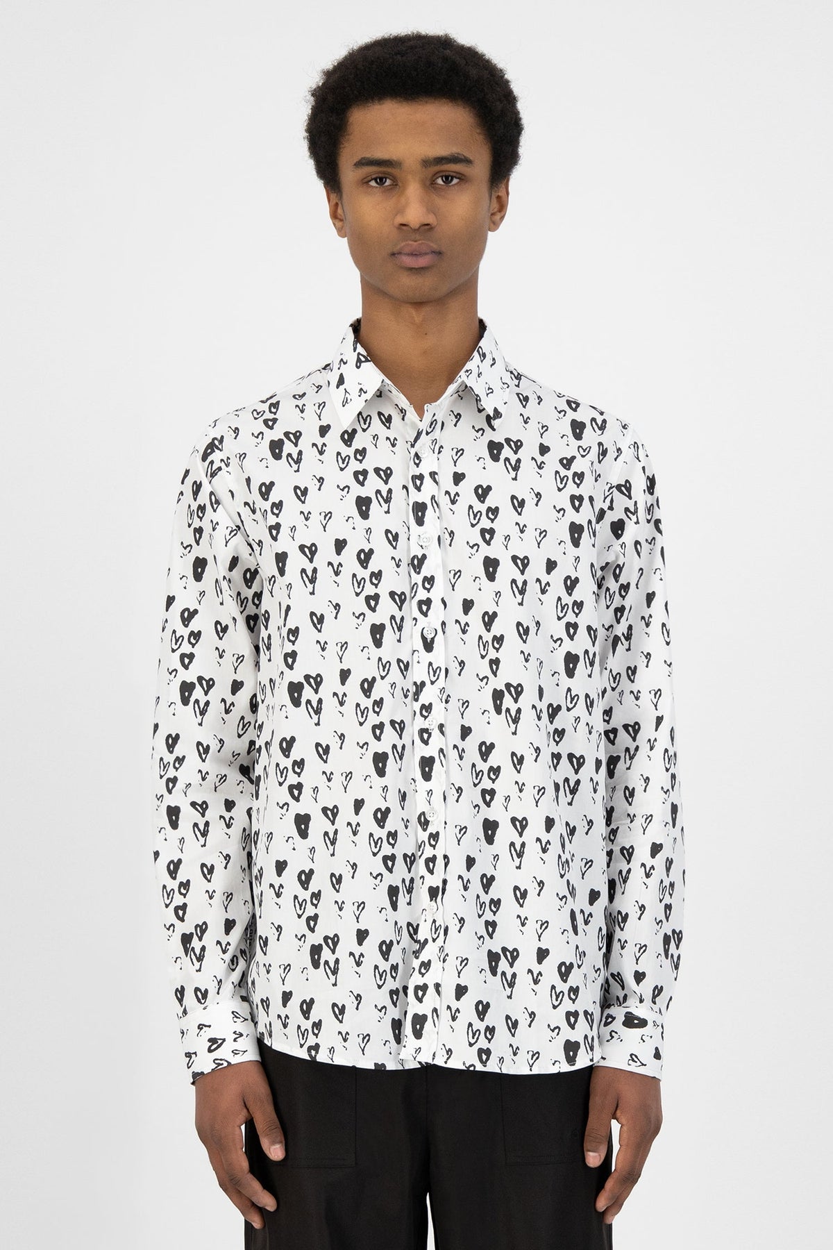 Chemise Stockton Hearts - blanc/noir