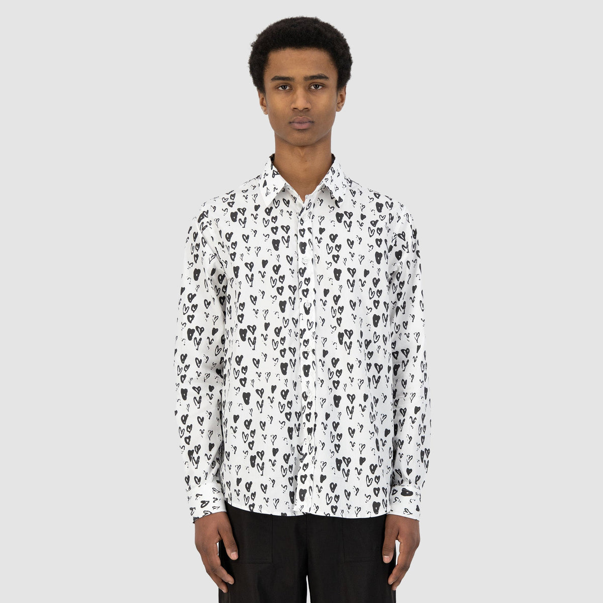 Chemise Stockton Hearts - blanc/noir