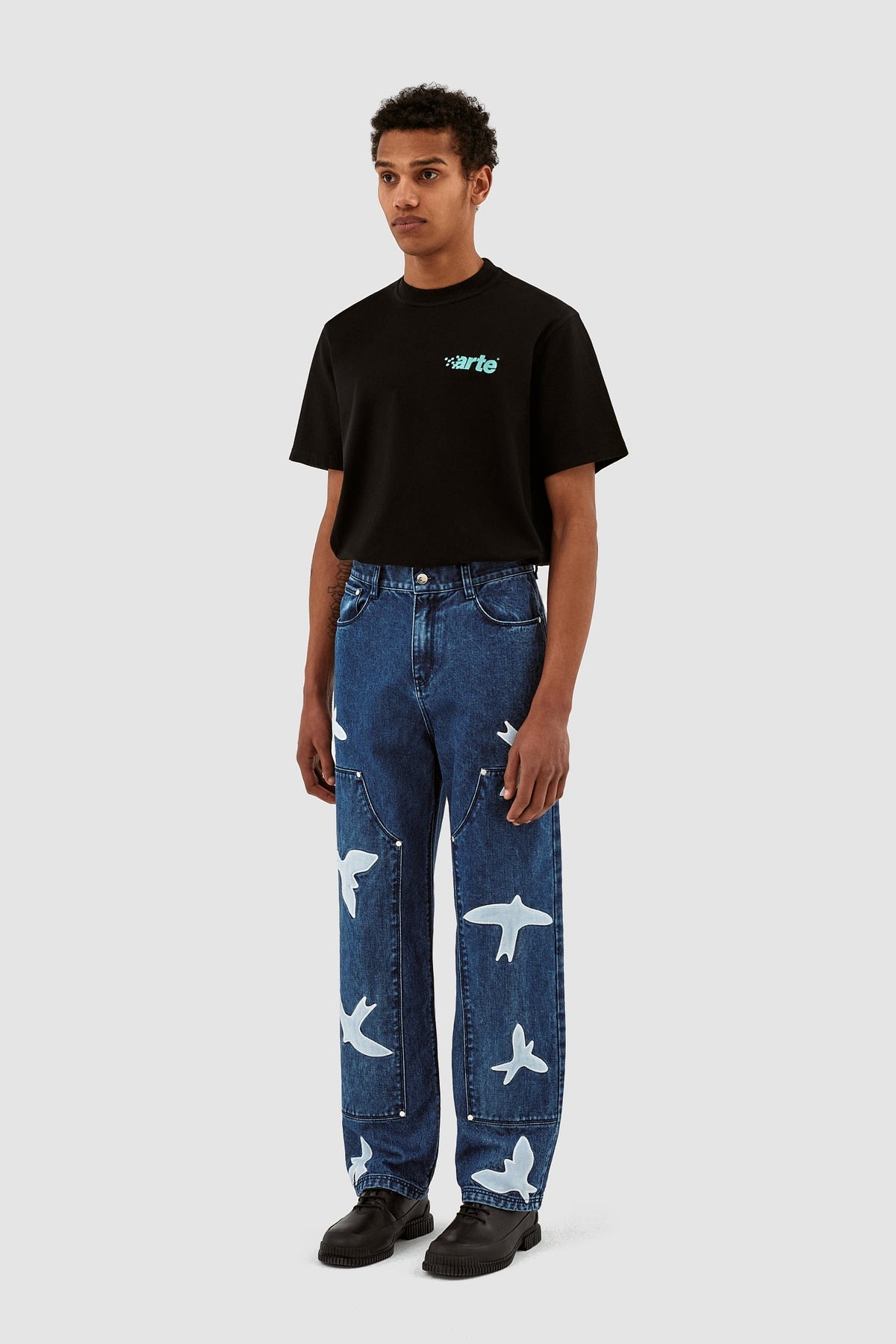 Pantalon Parker Birds - Bleu lavé
