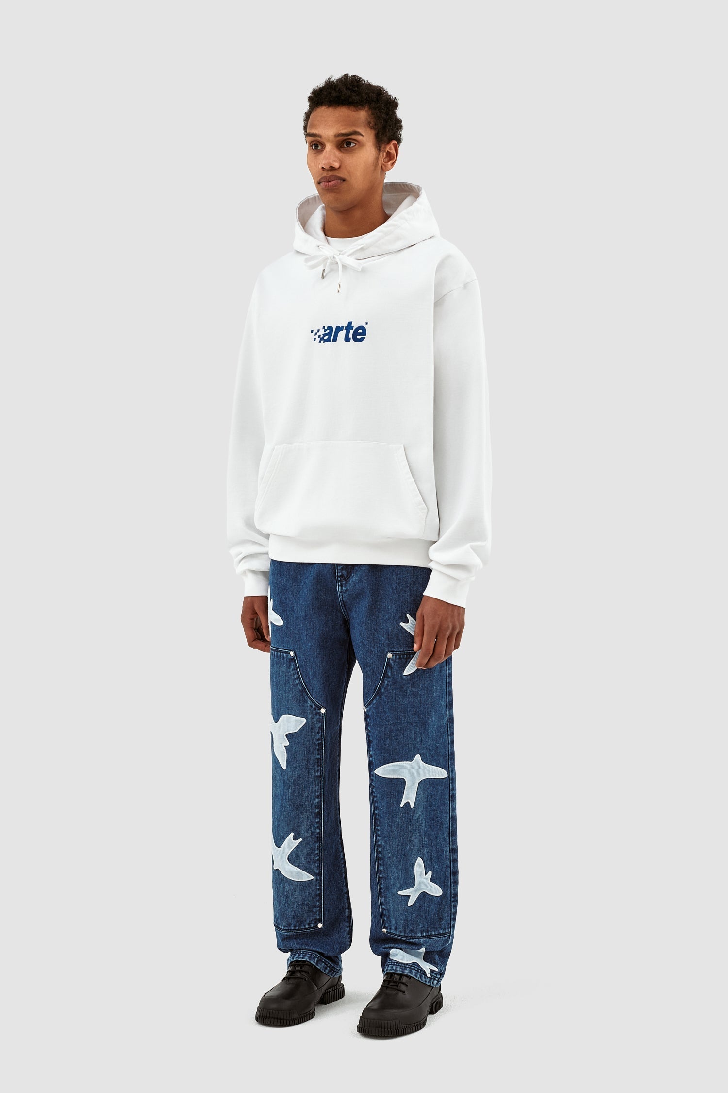 Sweat à capuche Harmon Pixel Logo - Blanc
