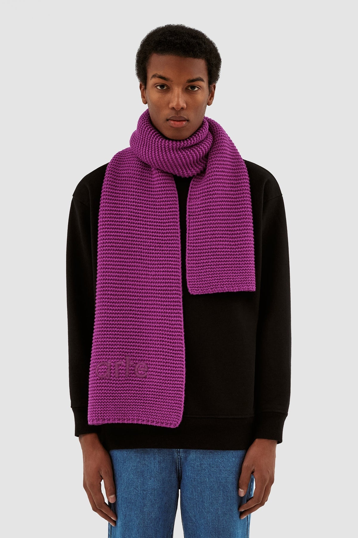 Écharpe en tricot Aaron - rose
