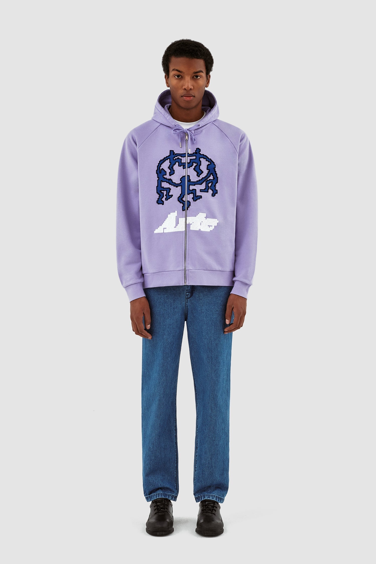 Joe Pixel Dancer Zip Hoodie - Lilas