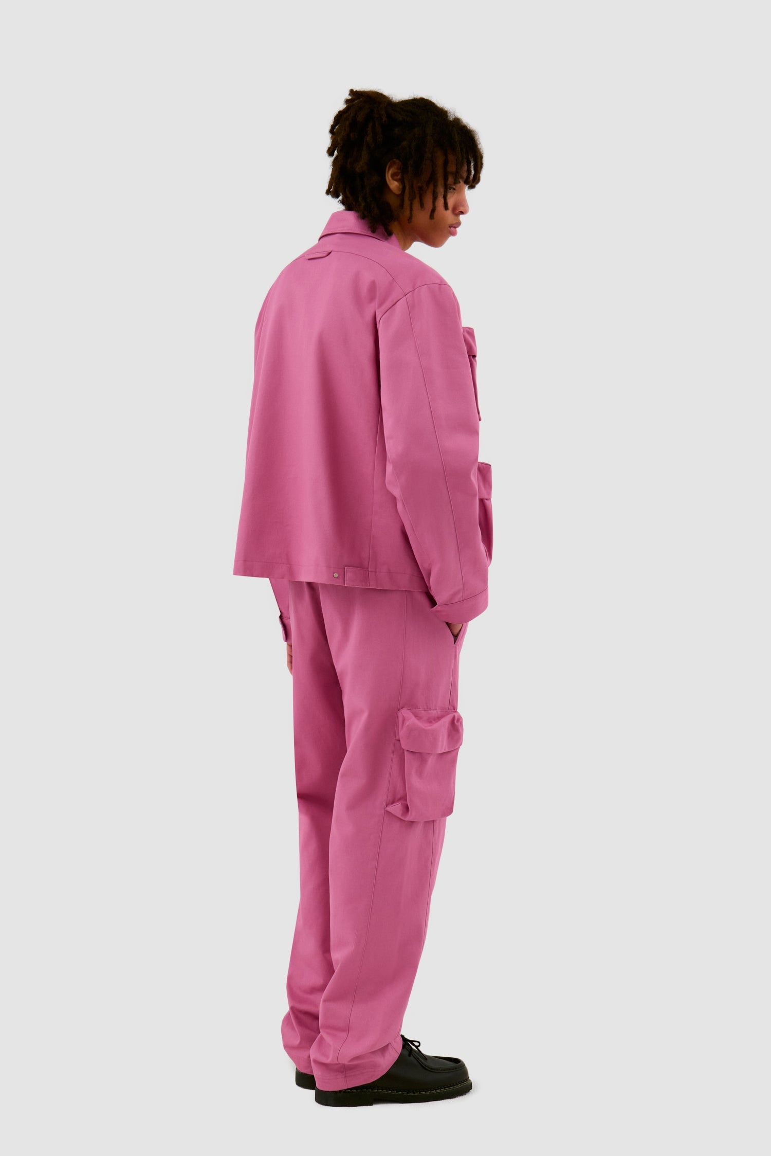 Veste en coton à poches 3D - Rose