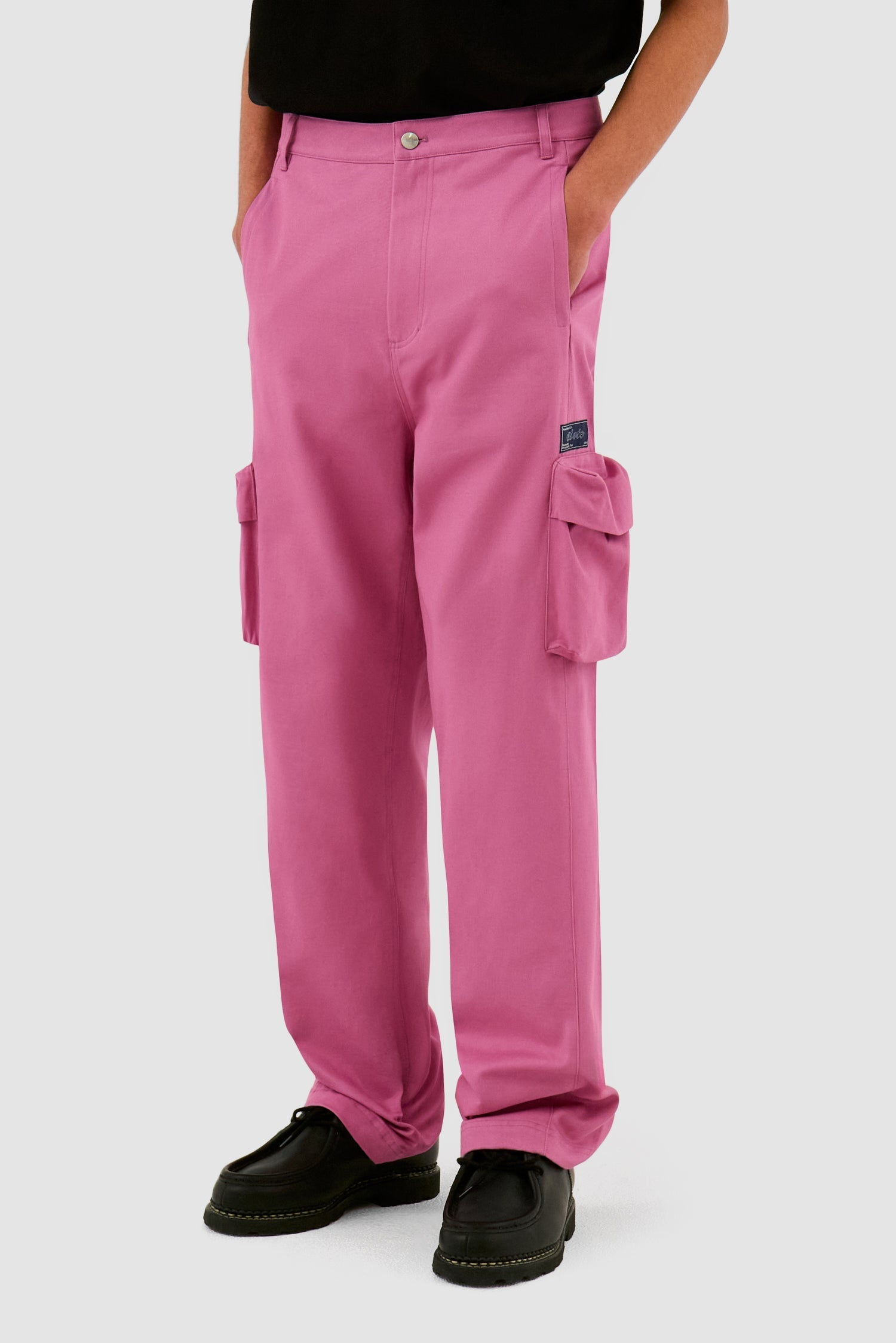 Pantalon en coton à poches 3D - Rose