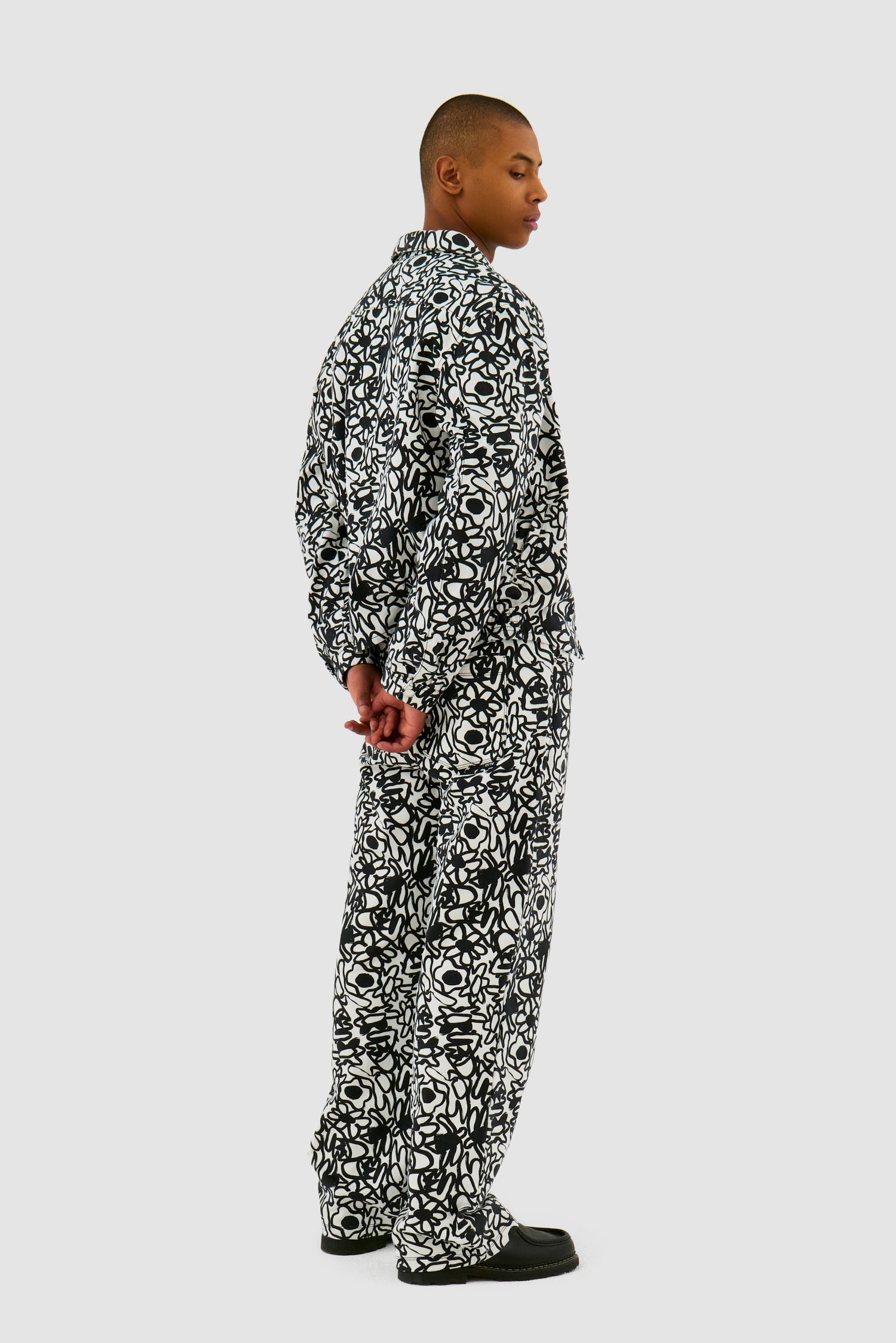 Pantalon Allover Flowers - Noir/Blanc