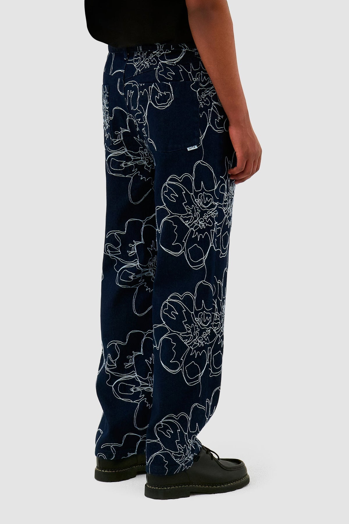 Pantalon à points de fleurs - Marine
