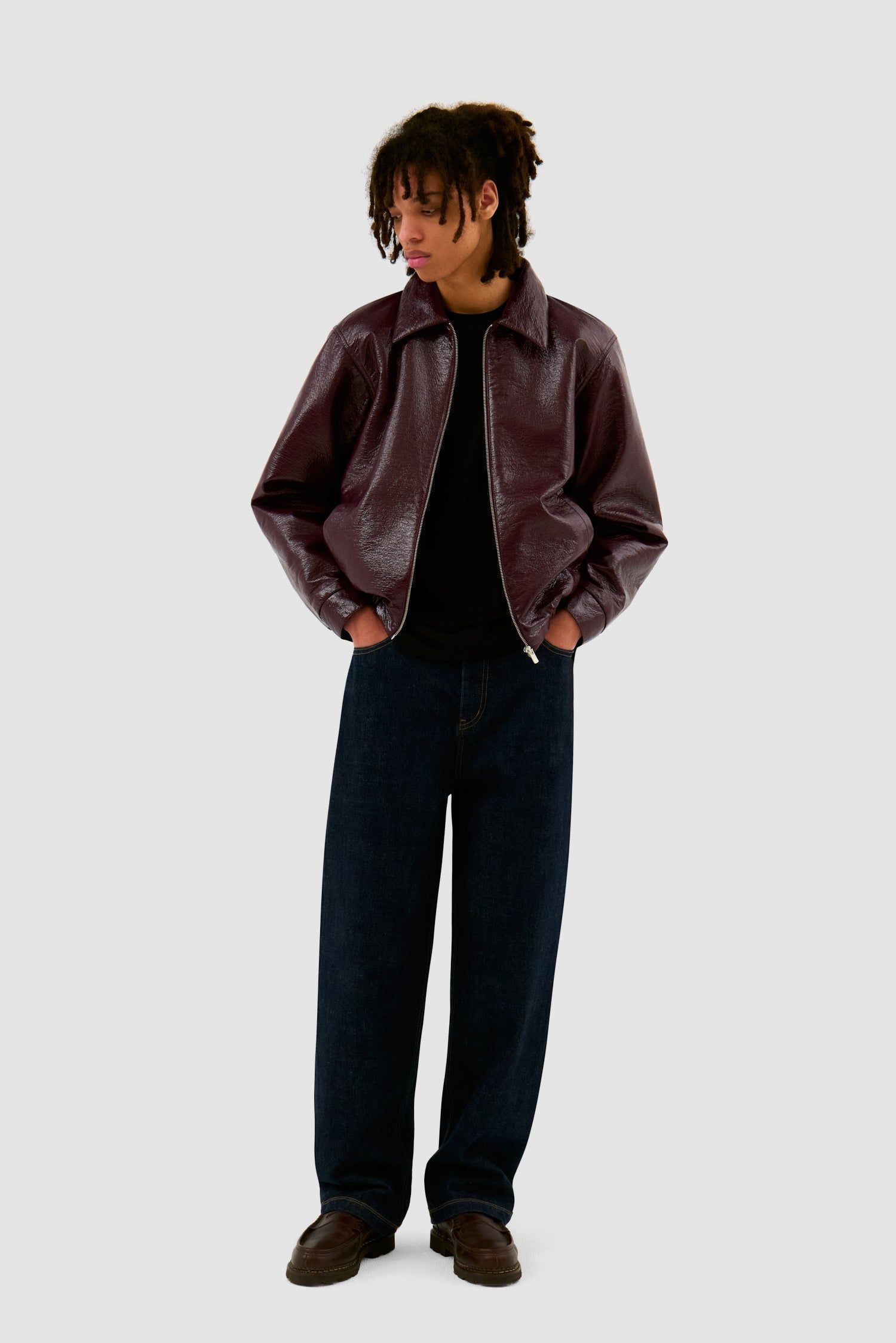 Veste en PU vernie - Rouge