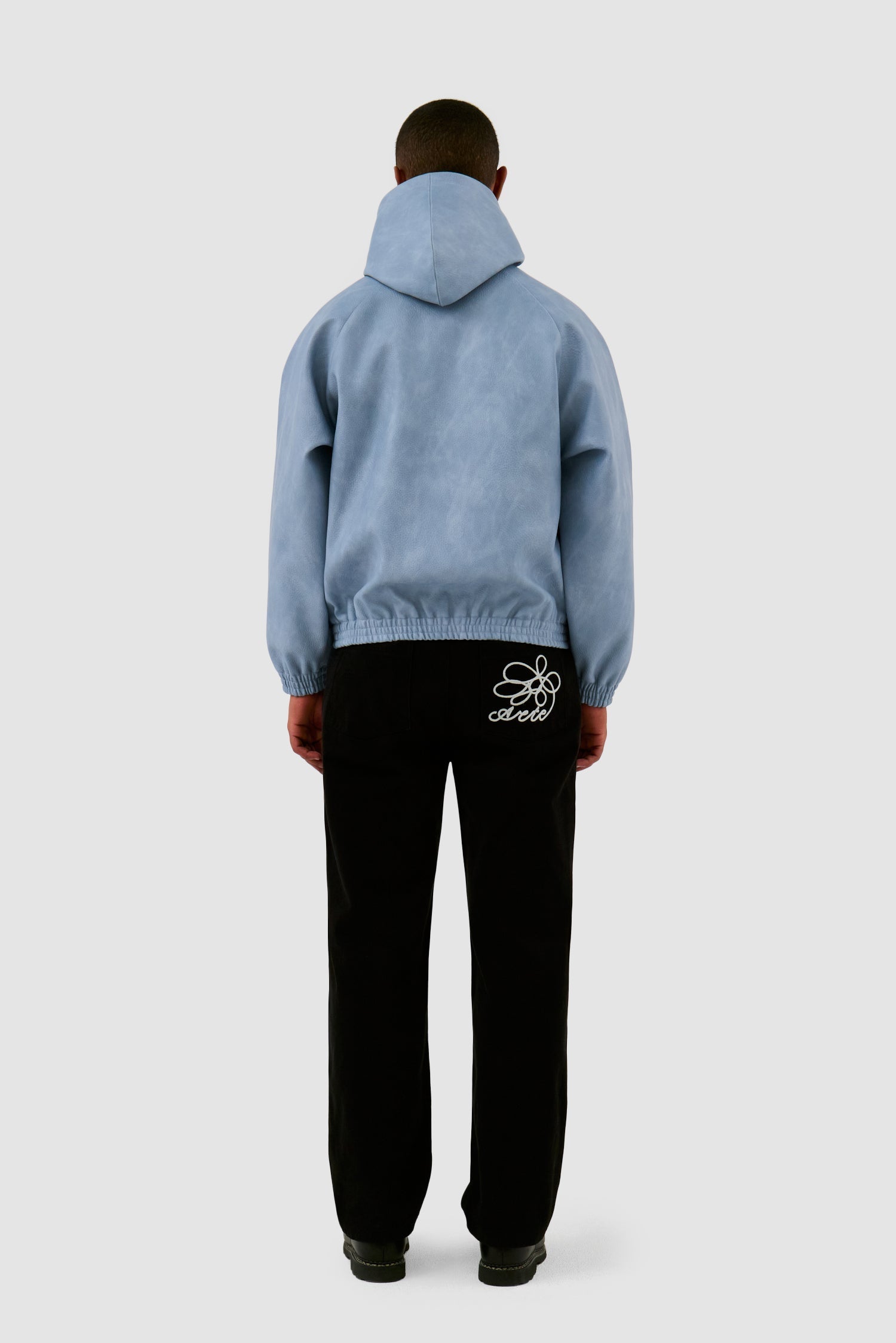 Pantalon à poches brodées - Noir