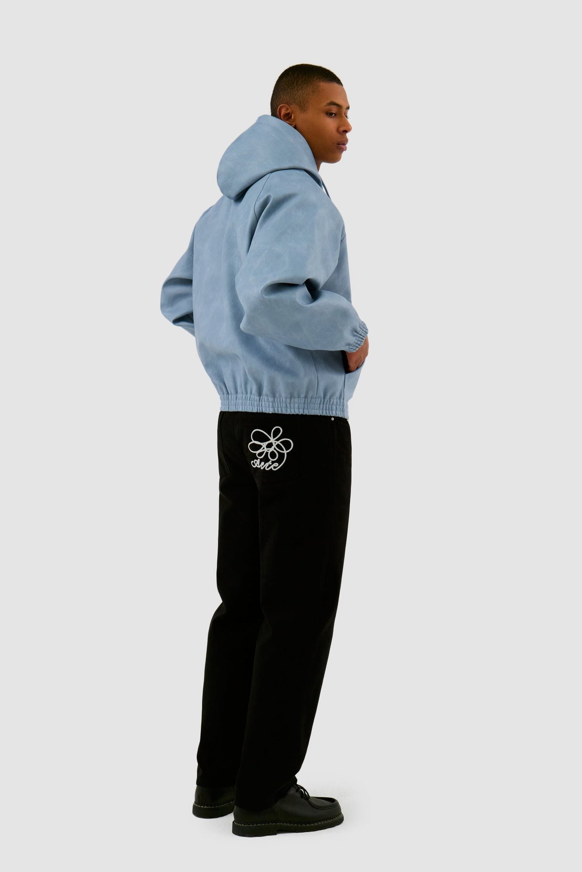 Pantalon à poches brodées - Noir