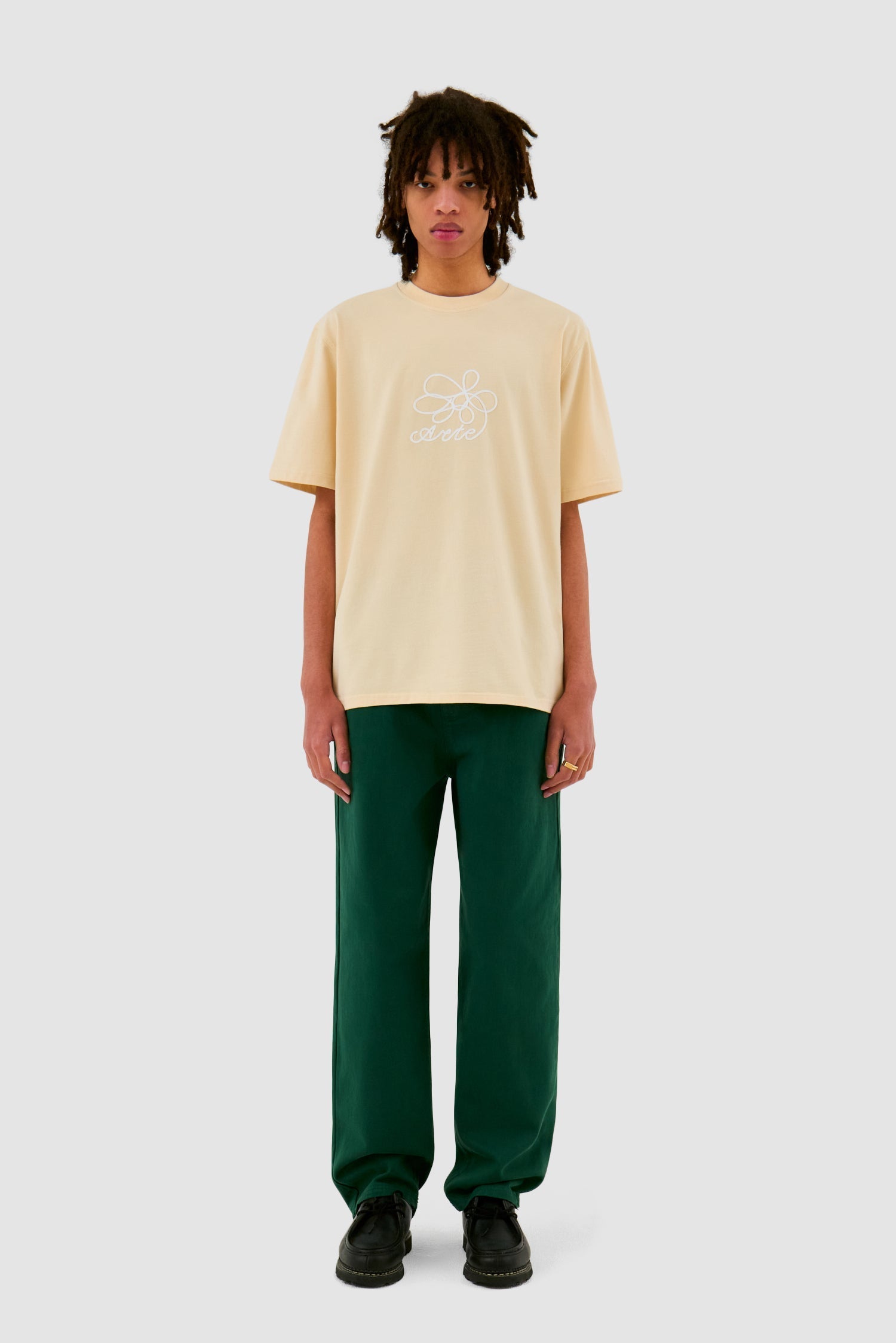 Pantalon à poches brodées - Vert