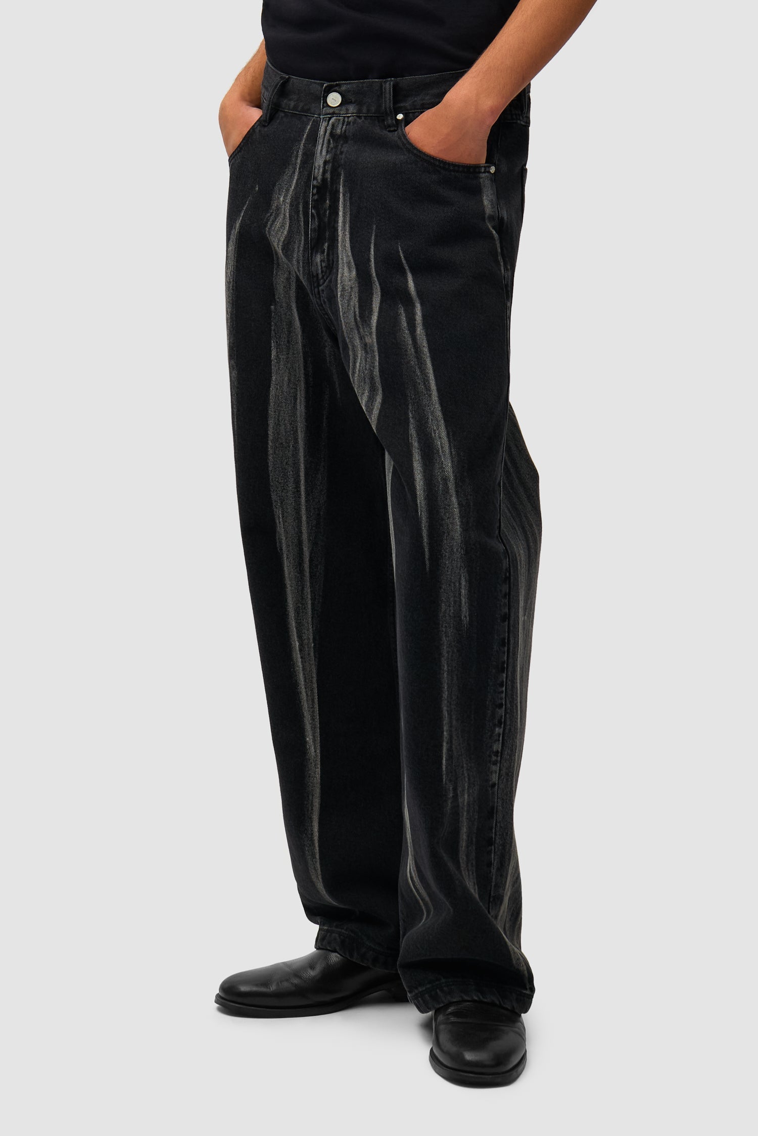 Pantalon en jean délavé - Denim noir
