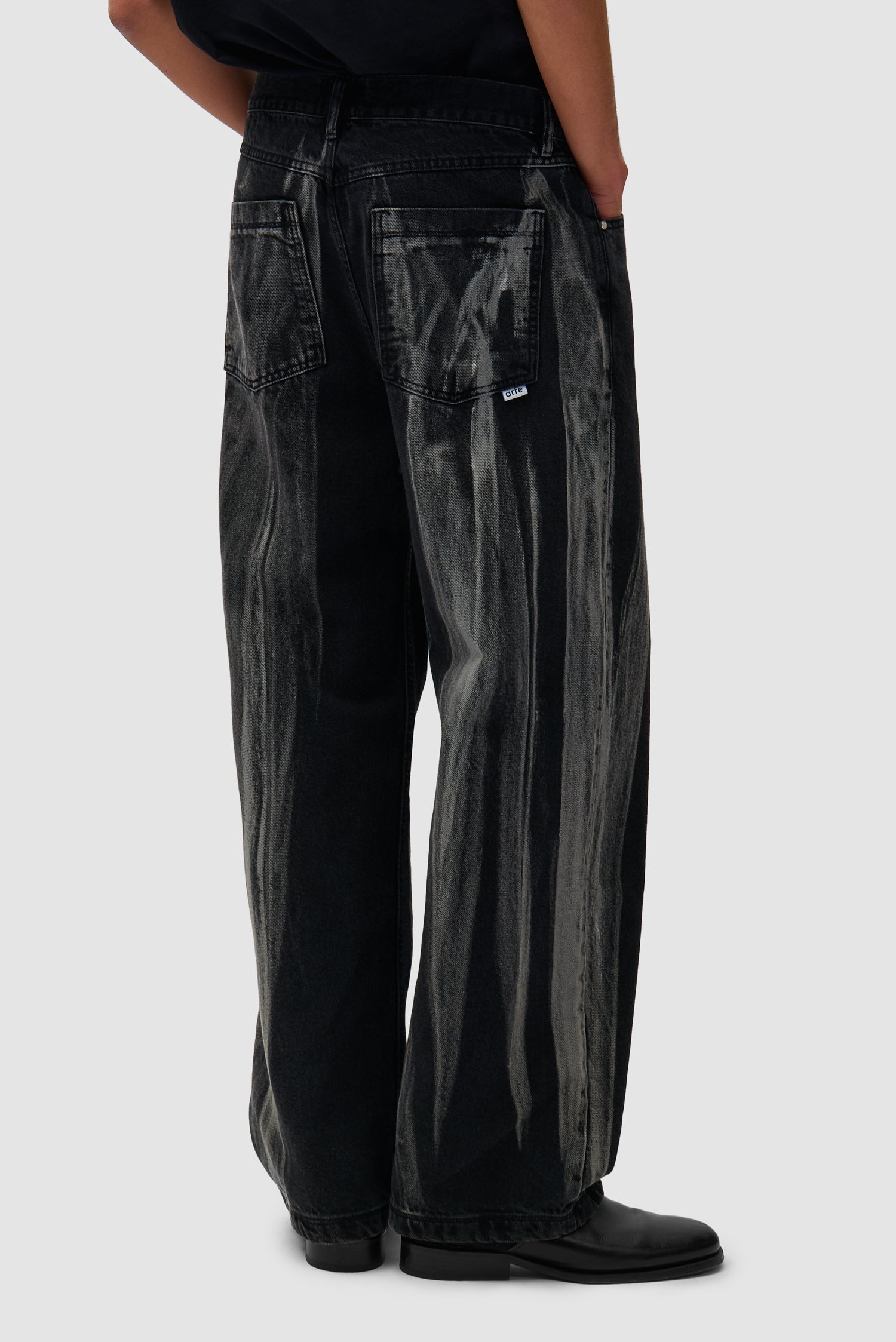 Pantalon en jean délavé - Denim noir