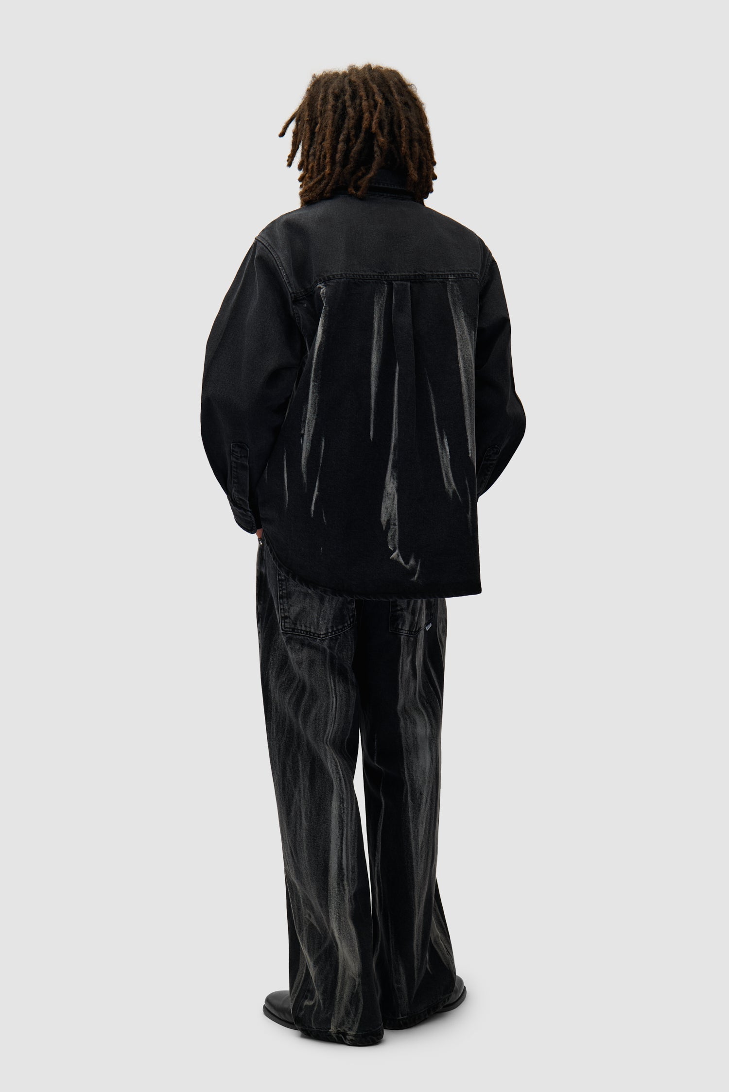 Pantalon en jean délavé - Denim noir