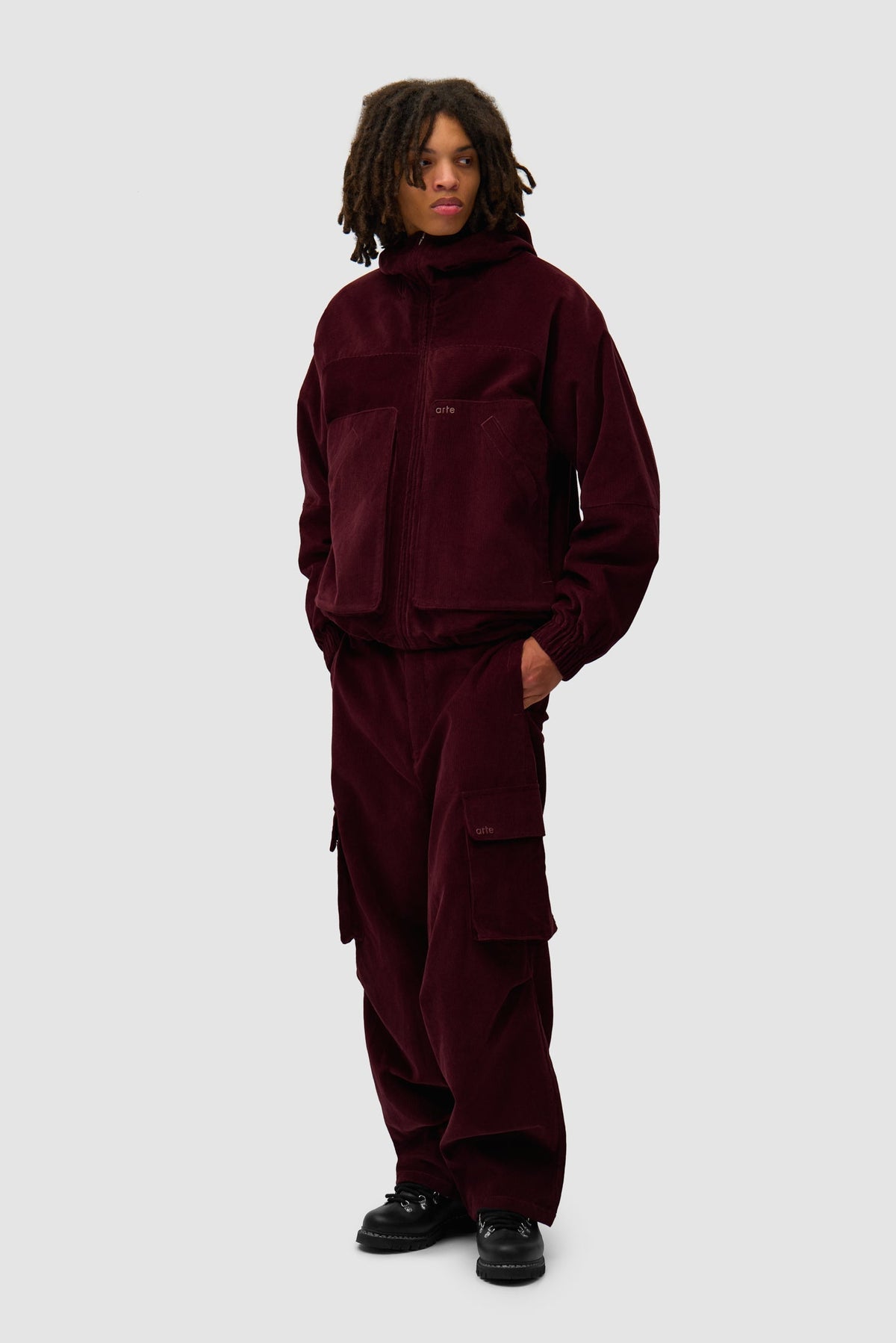 Veste technique en velours côtelé - Bordeaux