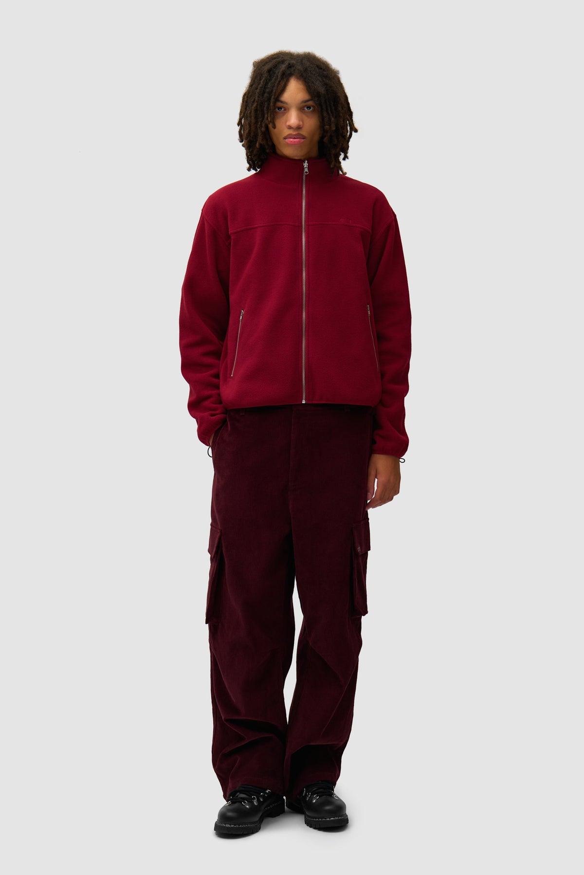 Veste technique en velours côtelé - Bordeaux