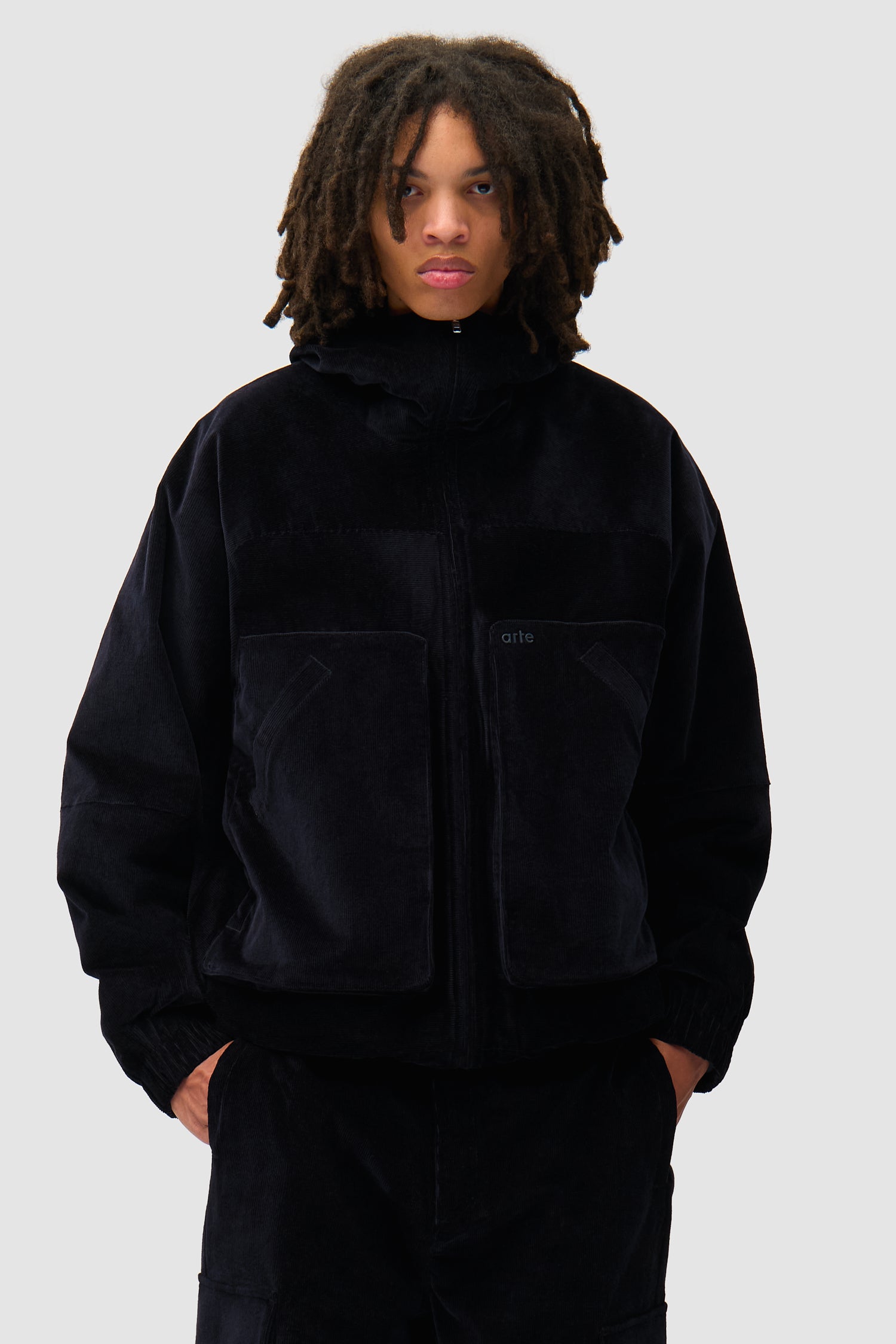 Veste technique en velours côtelé - Marine
