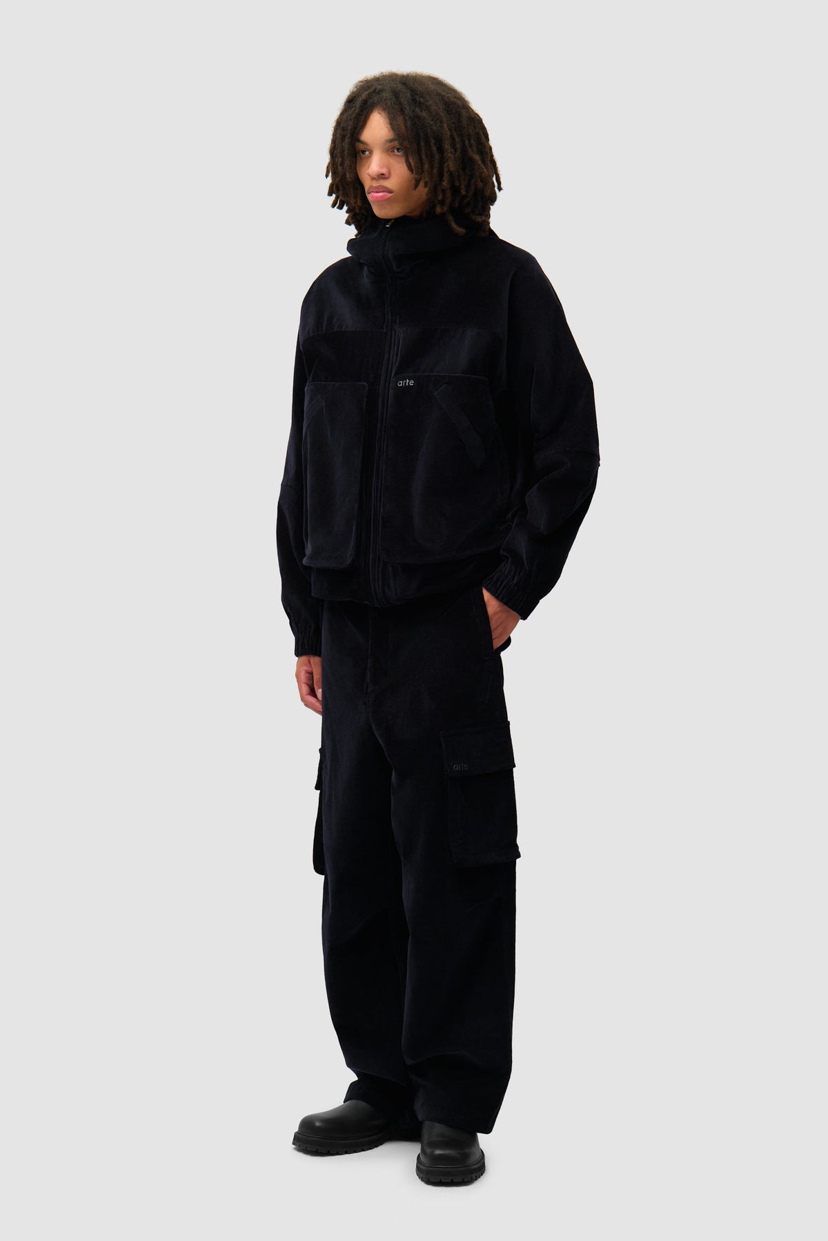 Veste technique en velours côtelé - Marine