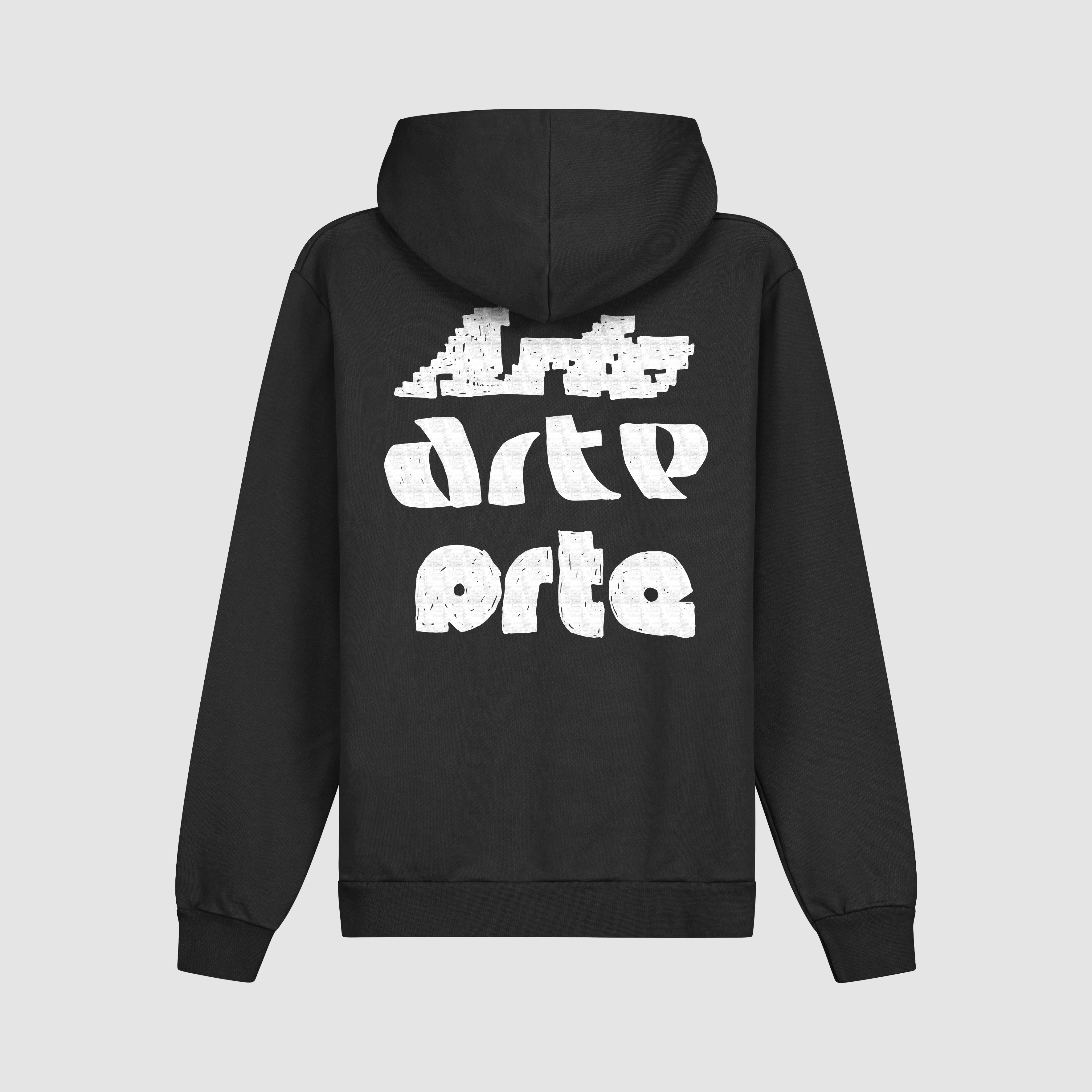 Sweat à capuche imprimé Multi Arte - Noir
