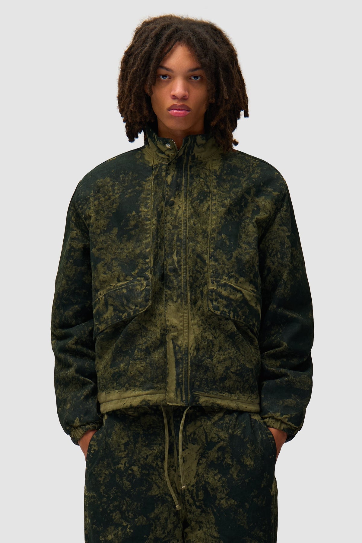 Blouson peinture à l'ancienne - Vert