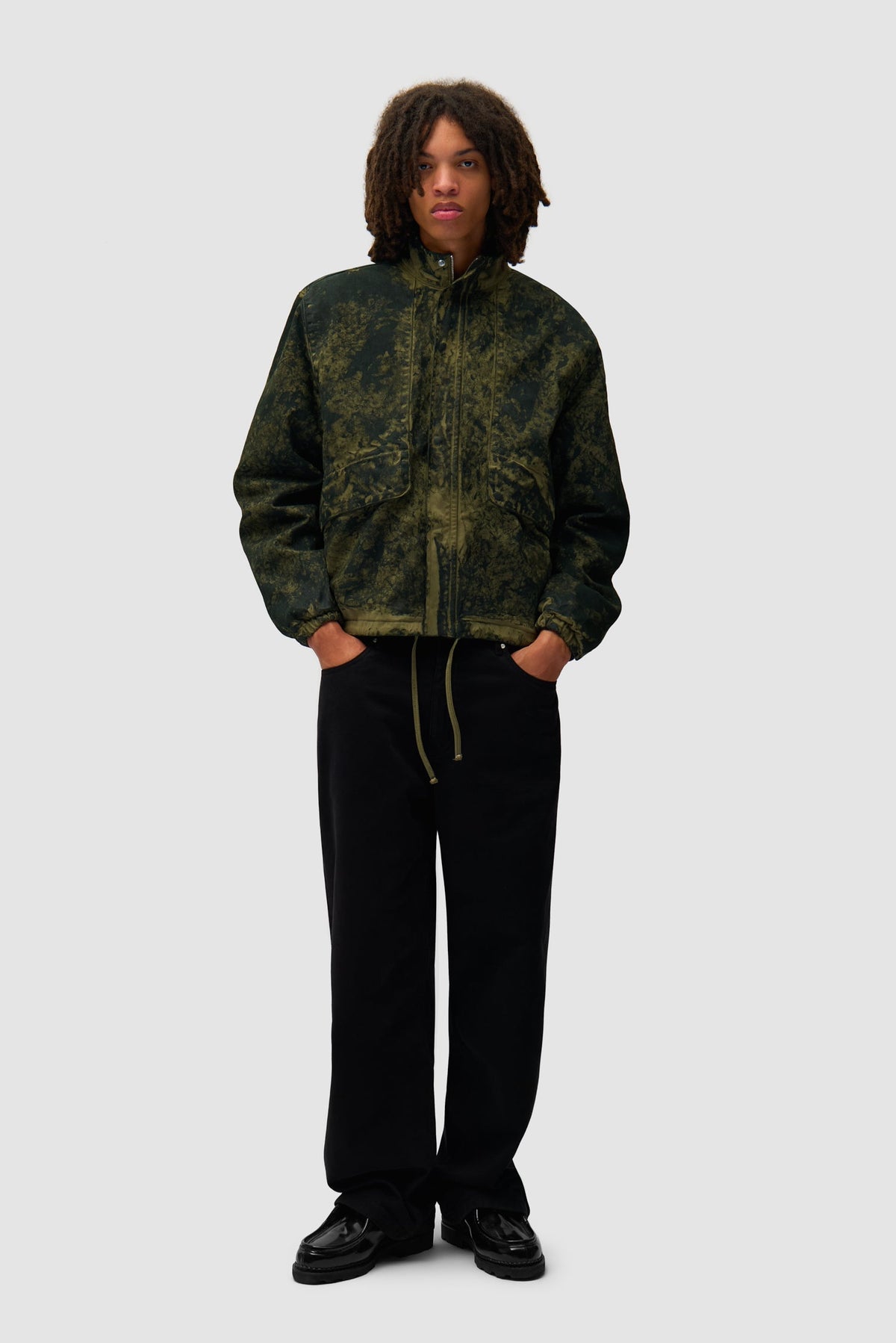 Blouson peinture à l'ancienne - Vert