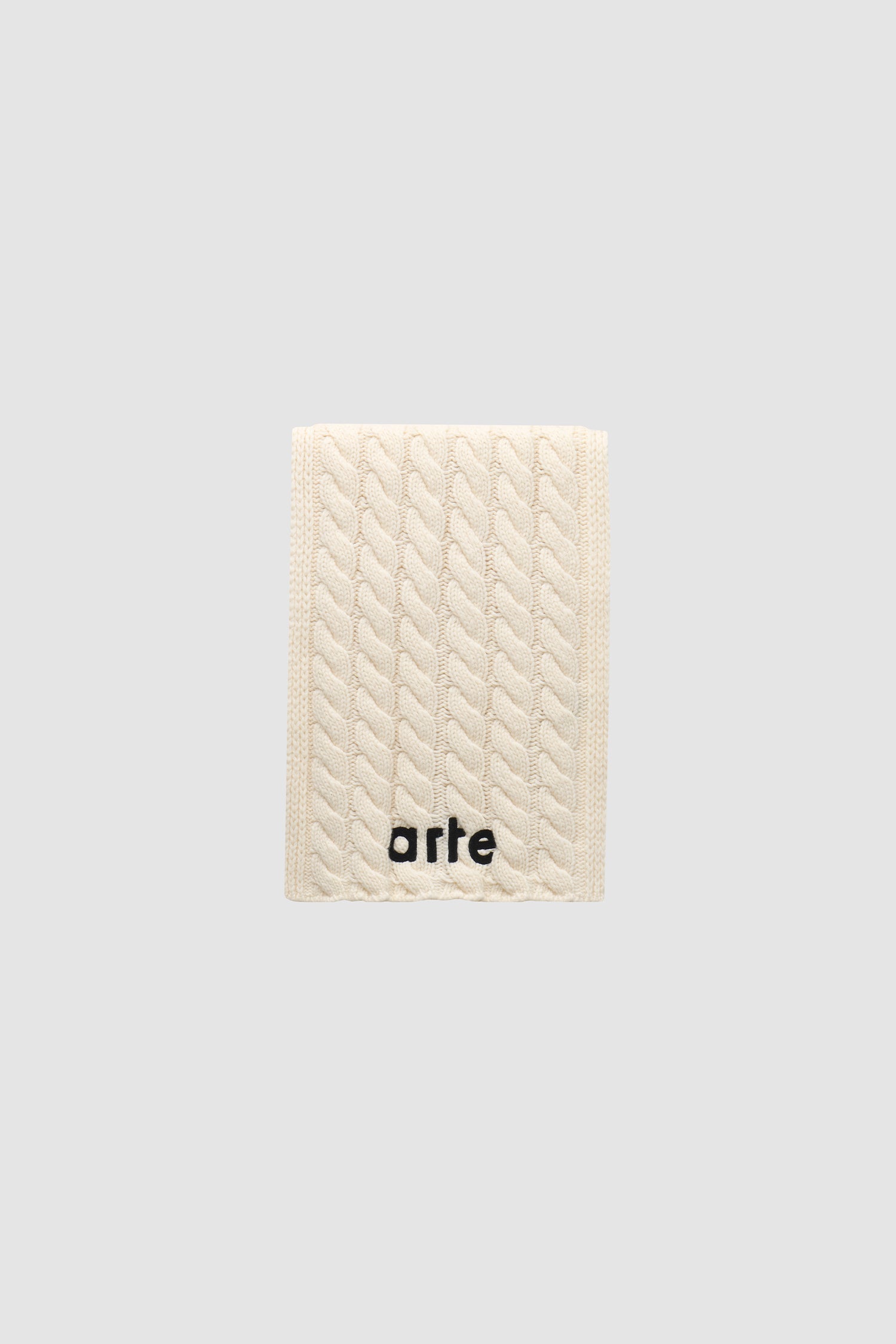 Écharpe texturée à logo - Crème