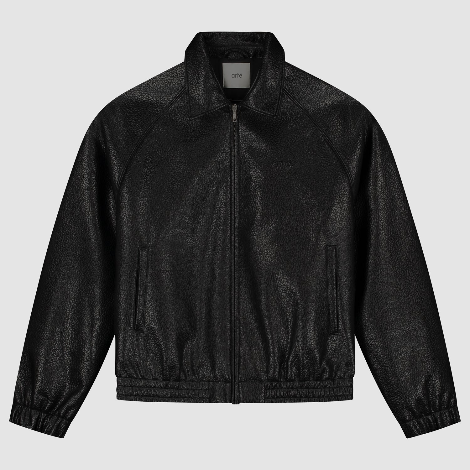 Veste en cuir basique - Noir