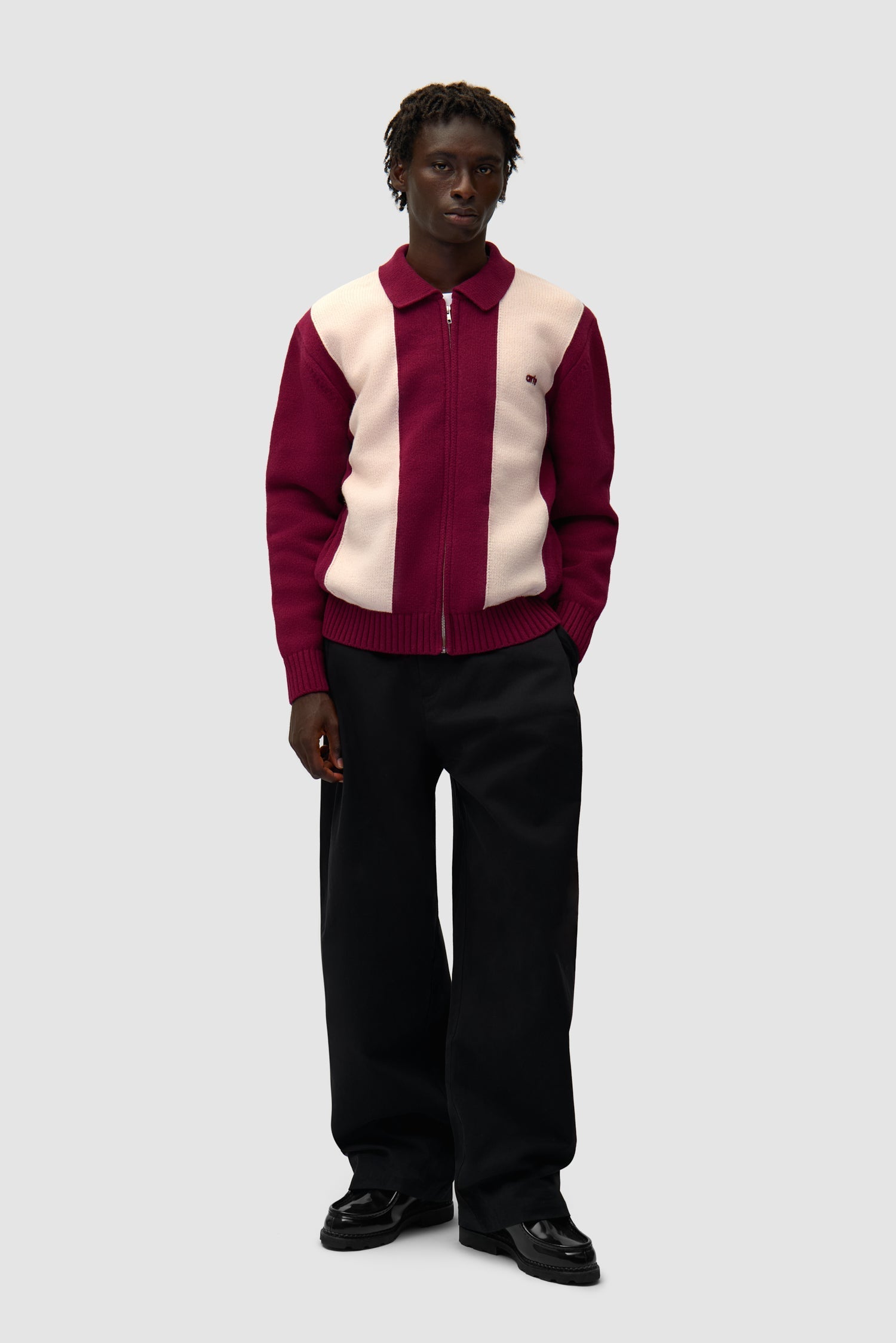 Cardigan - Bordeaux/Crème