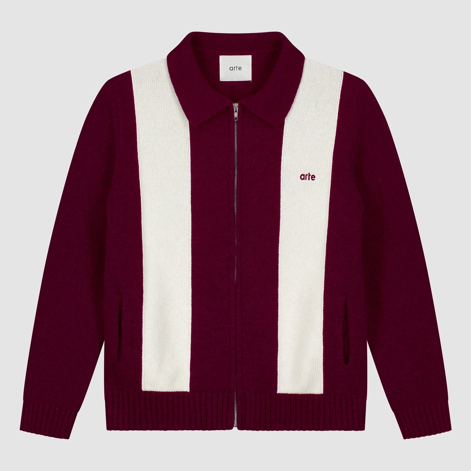 Cardigan - Bordeaux/Crème