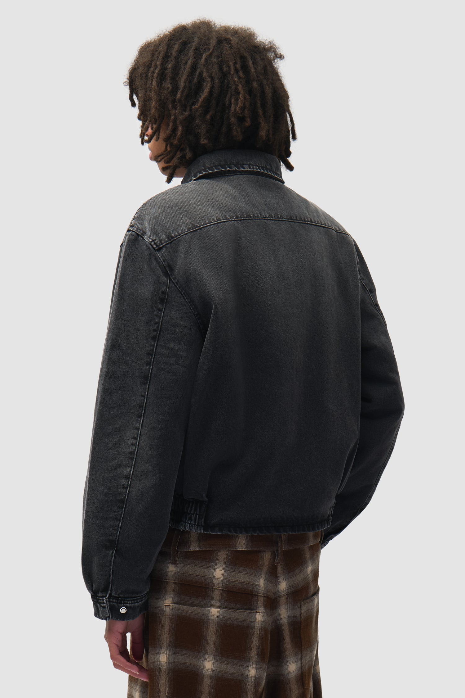 Veste classique en denim délavé - Noir