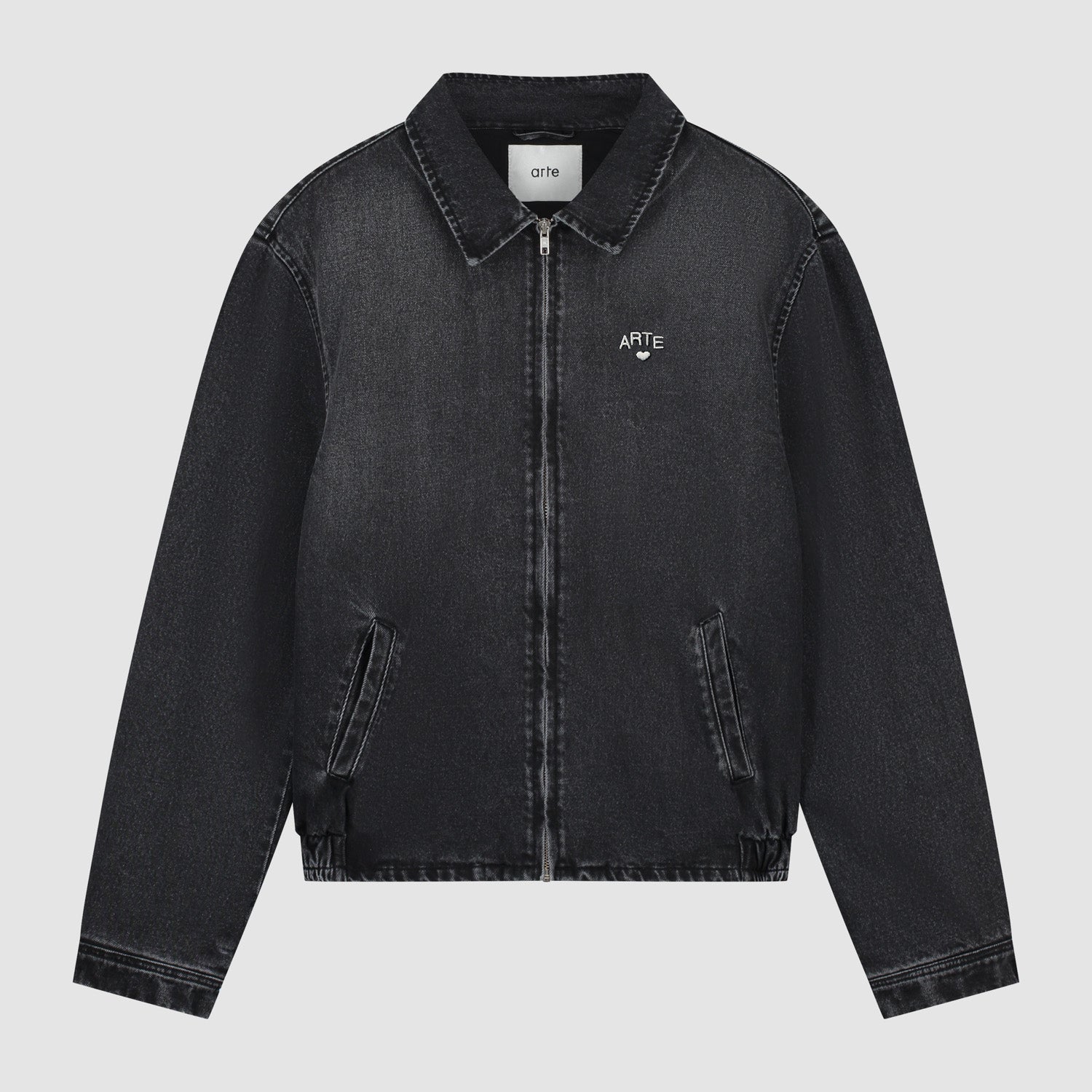 Veste classique en denim délavé - Noir