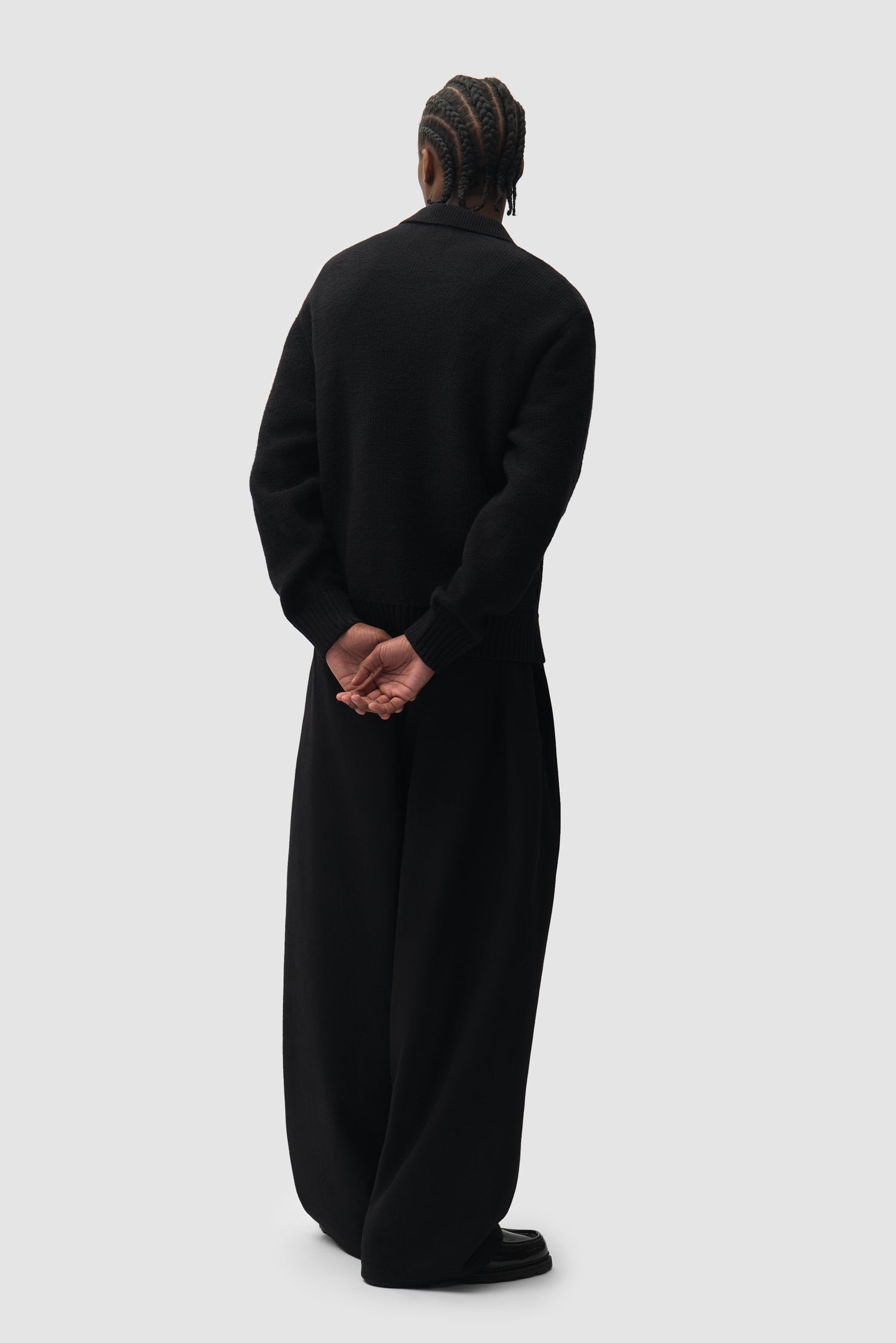Cardigan zippé à motif pochoir - Noir