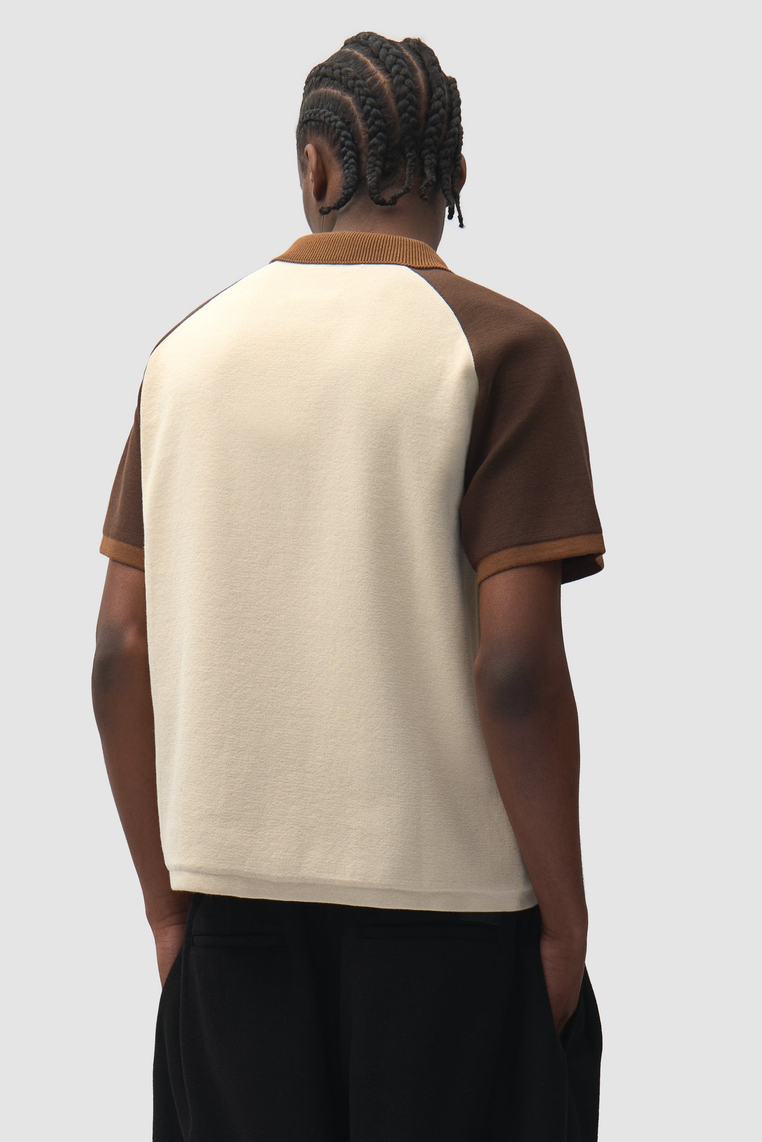 Polo en maille - Marron/Crème
