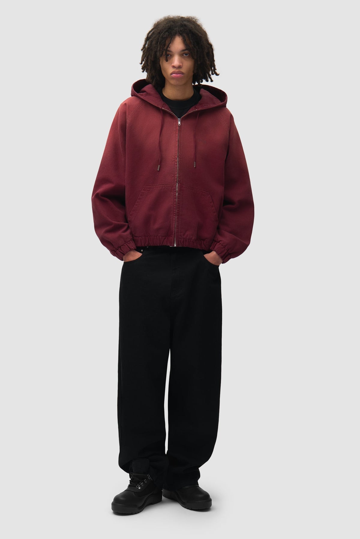 Veste à capuche en toile Sunfade - Rouge