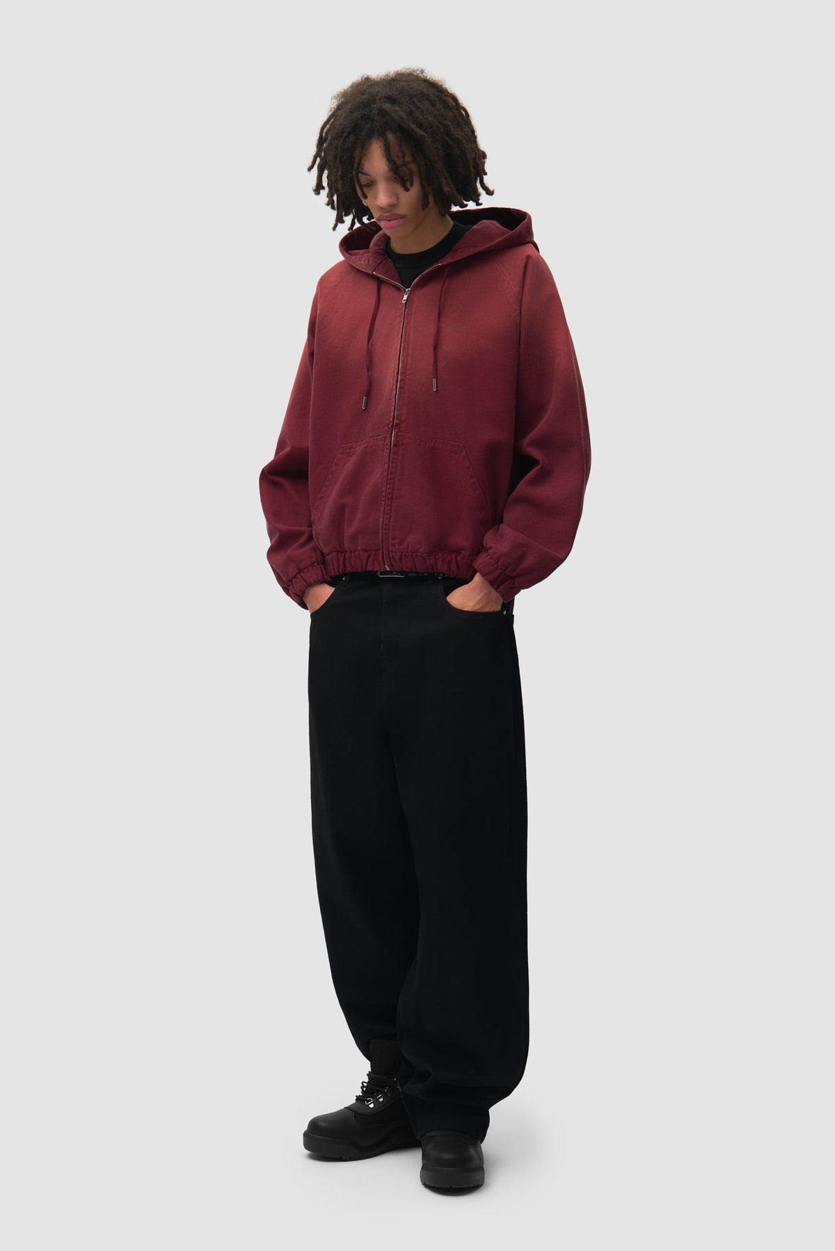 Veste à capuche en toile Sunfade - Rouge