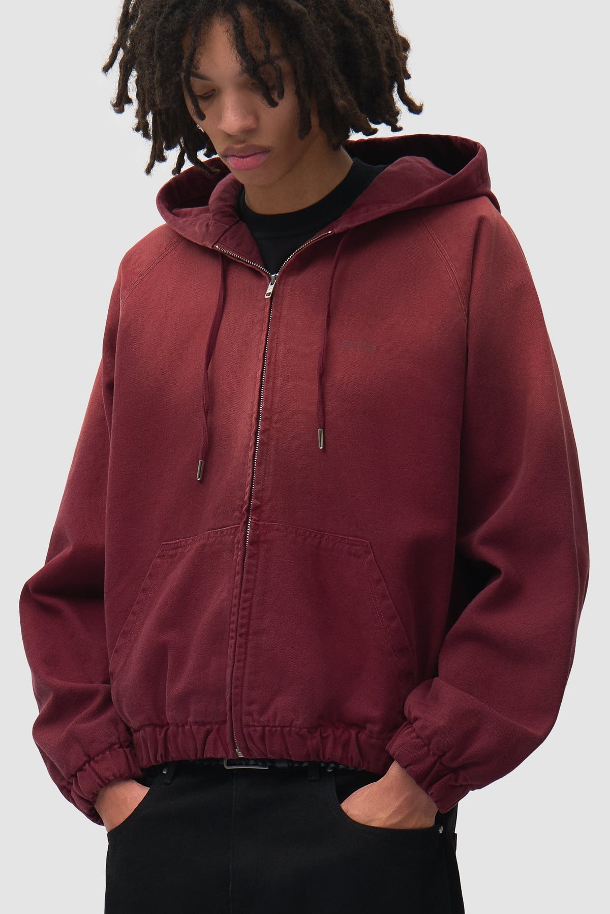 Veste à capuche en toile Sunfade - Rouge