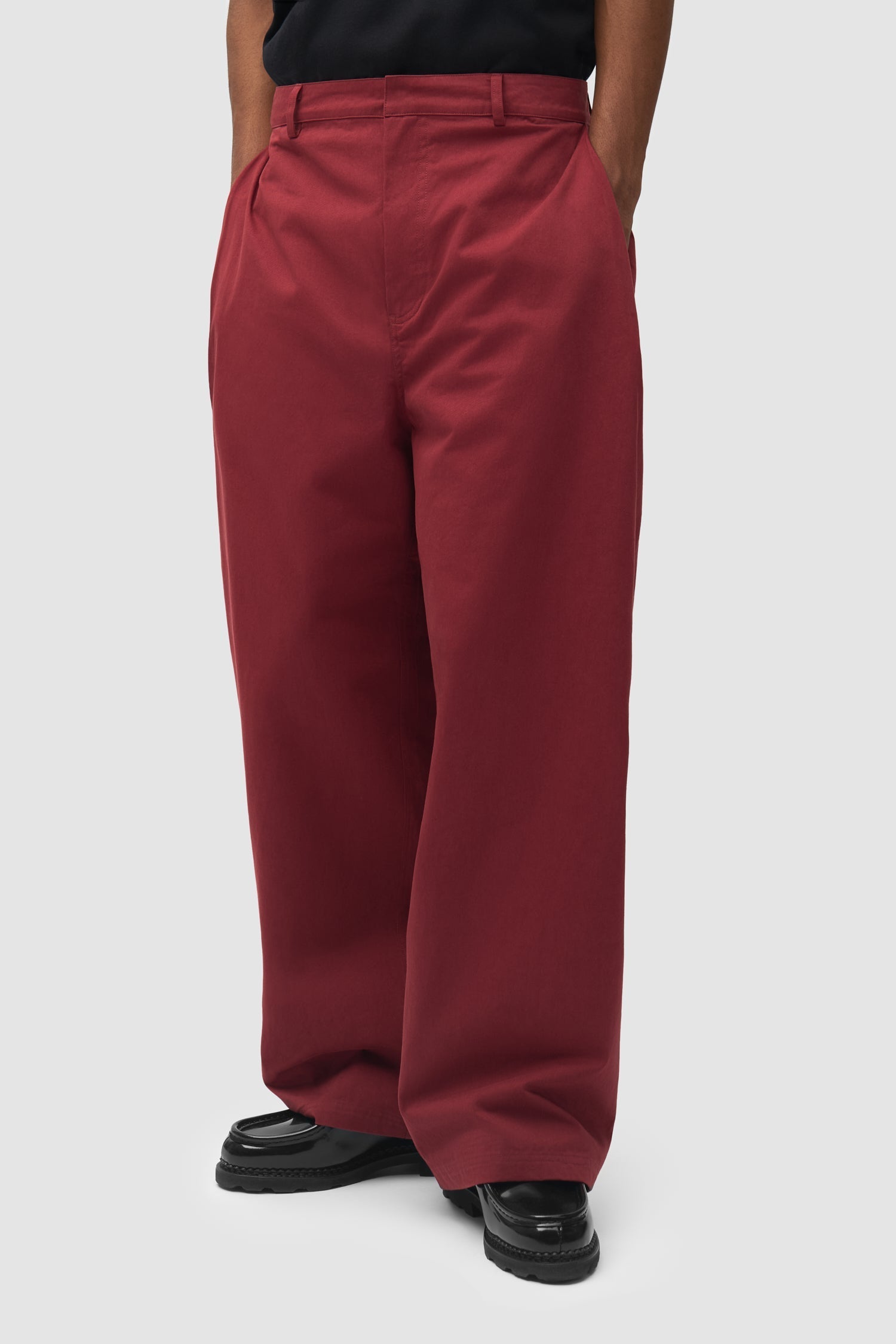 Pantalon de galerie à plis - Bordeaux