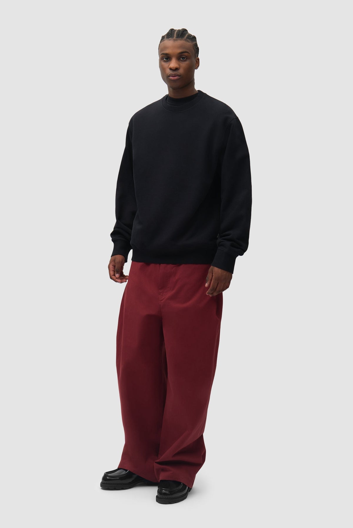 Pantalon de galerie à plis - Bordeaux